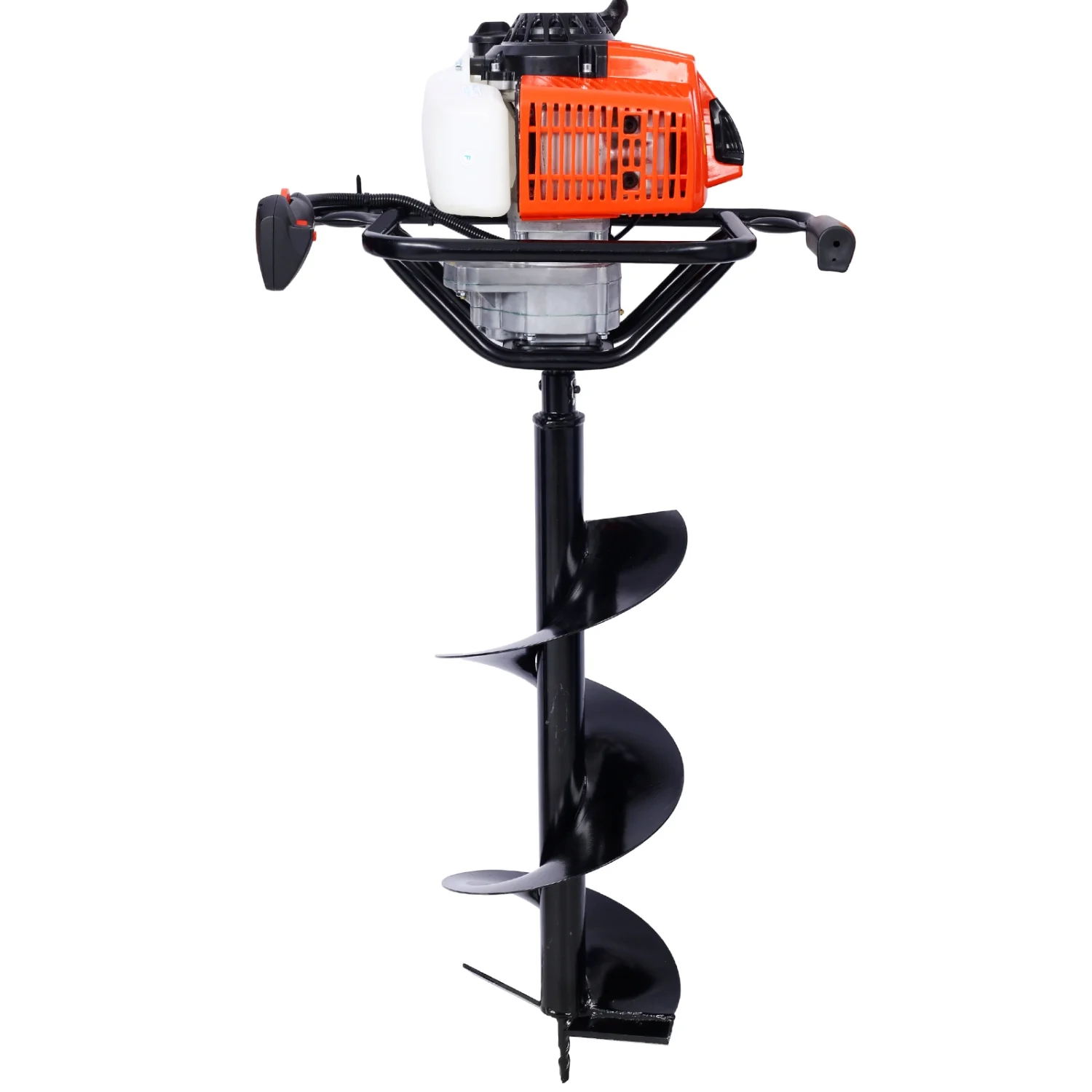 Powerful 2.7HP Gas-Powered 63cc 2-Stroke Auger Post Hole Digger for Efficient Digging  EPA Certified with 3/4” Drill Shaft Size. Includes L4”  L6”  L8”  and L12” Drill Bits  as well as Ex