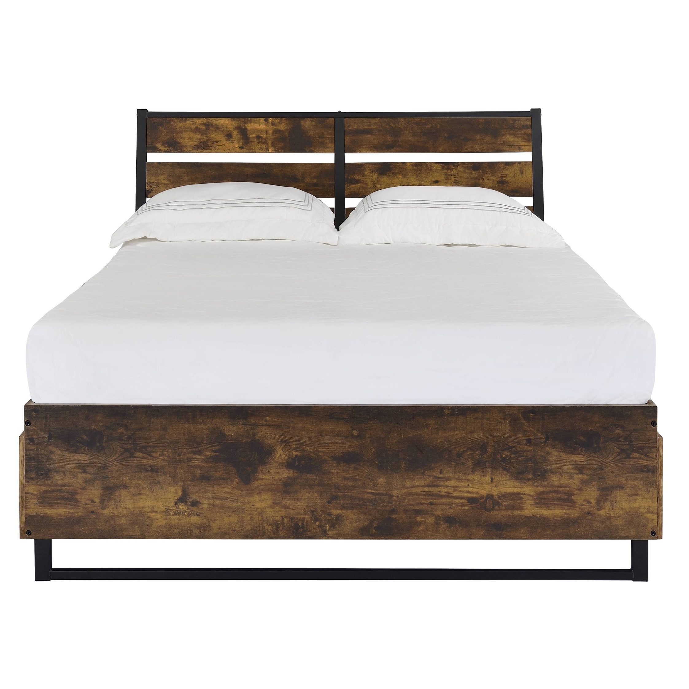 Garrett Rustic Oak and Black Storage Bed with 6 Drawers King