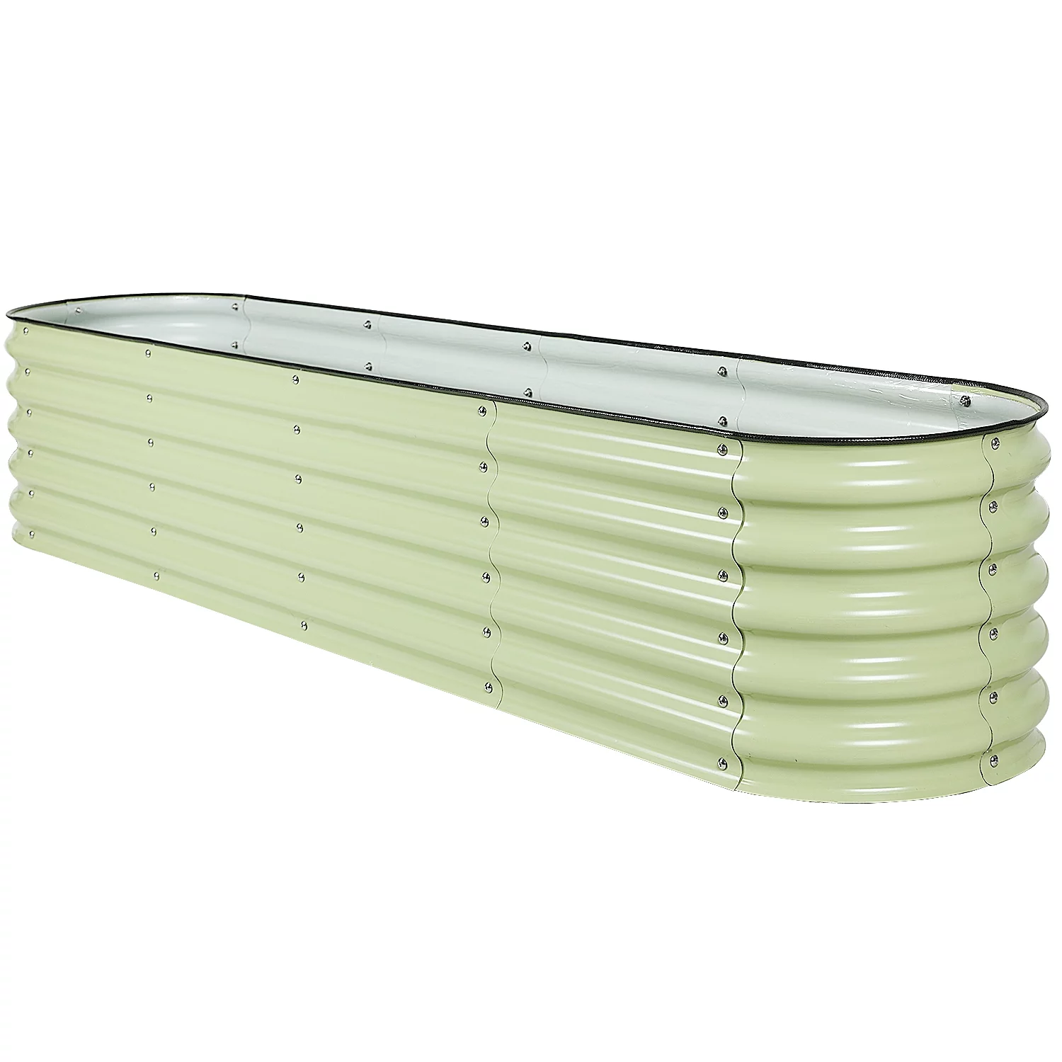 Aoodor 9-in-1 Modular Aluzinc Metal Raised Garden Bed - Outdoor Gardening Planter Soil Box for Vegetable, Flower, Herb - Olive Green (71''L x 35''W x 17''H)