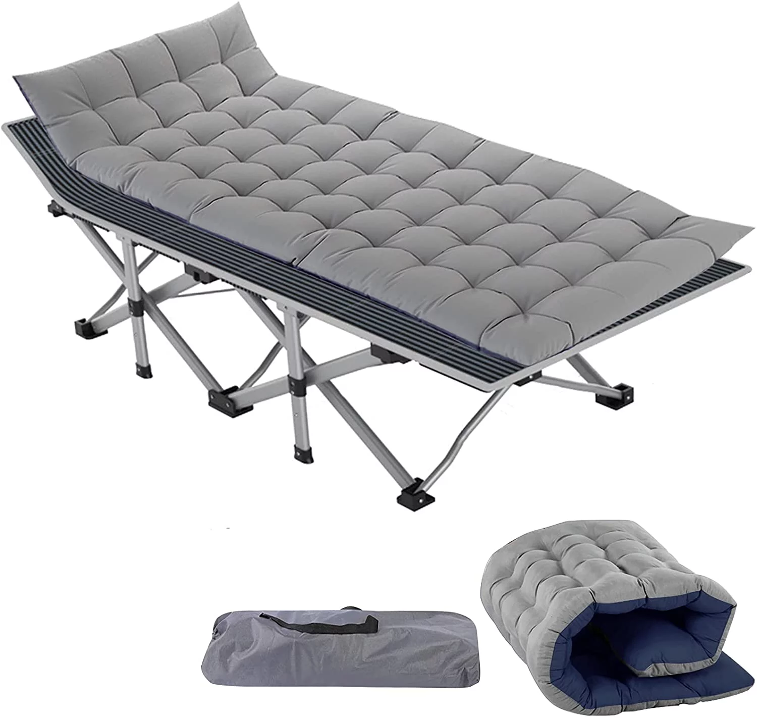Docred Adult Folding Camping Cot for Adults Portable Folding Outdoor Cot with Carry Bags for Outdoor Travel Camp Beach Vacation