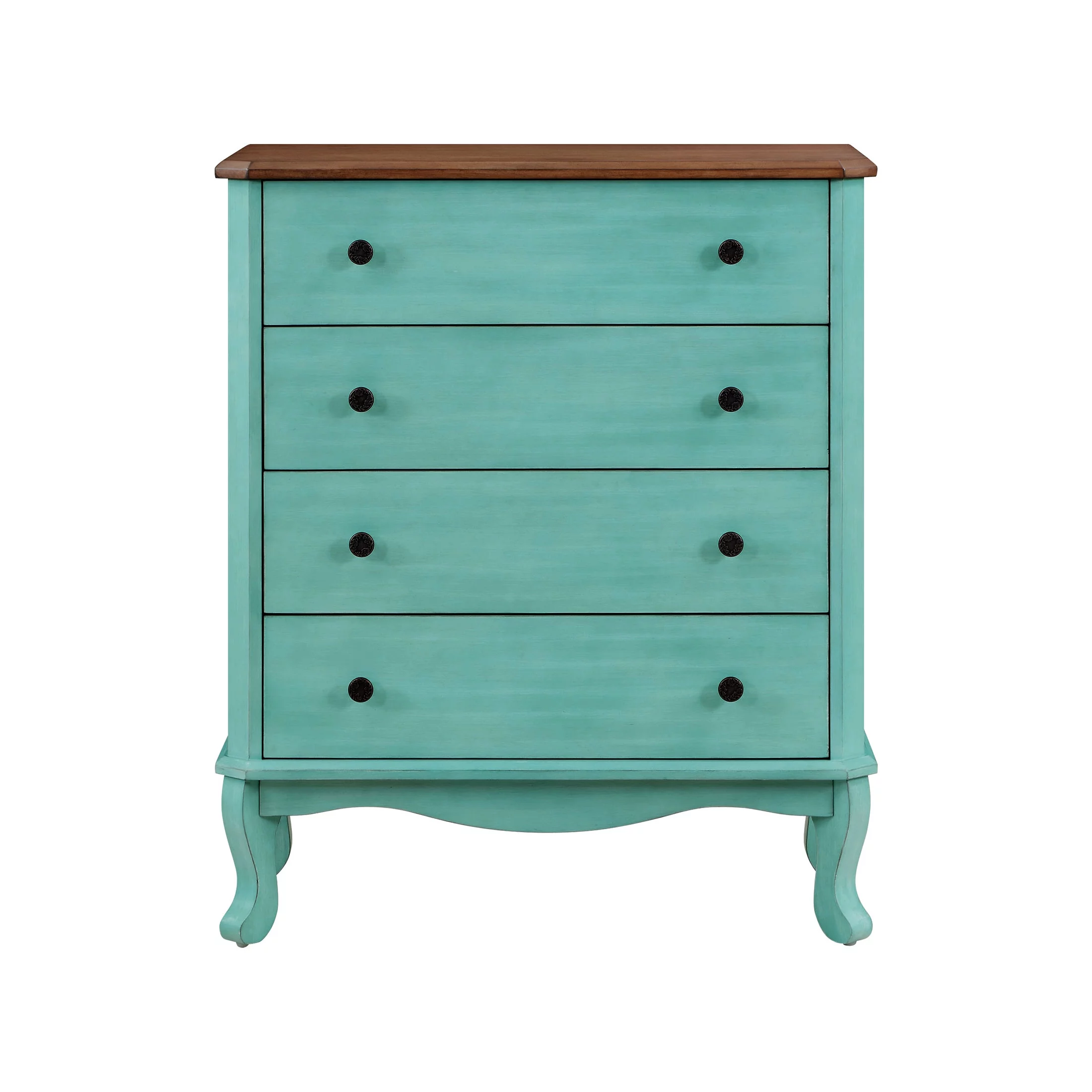 The Pioneer Woman 4-Drawer Dresser Made With Solid Wood Frame, Teal