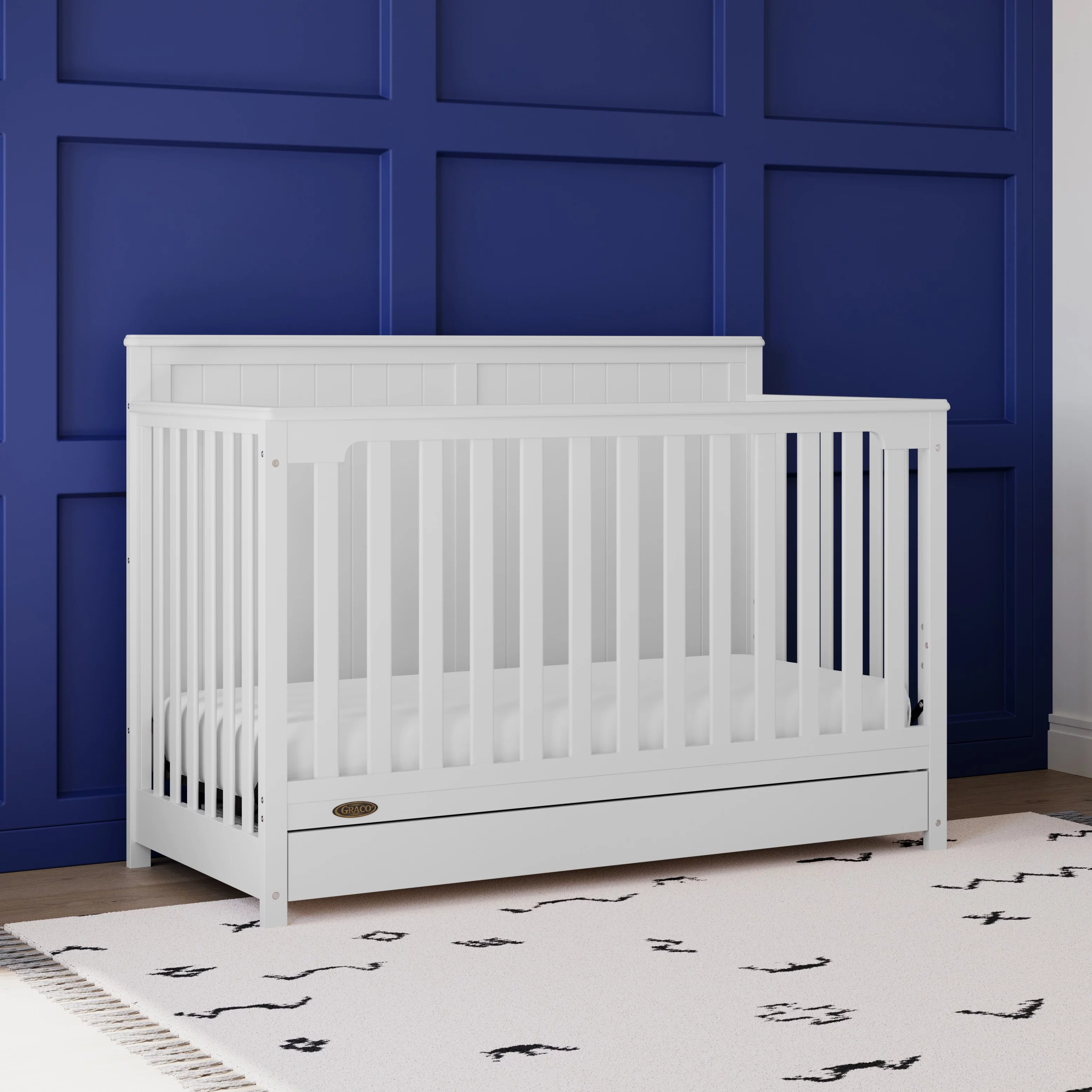 Graco Hadley 5-in-1 Convertible Baby Crib with Drawer, White