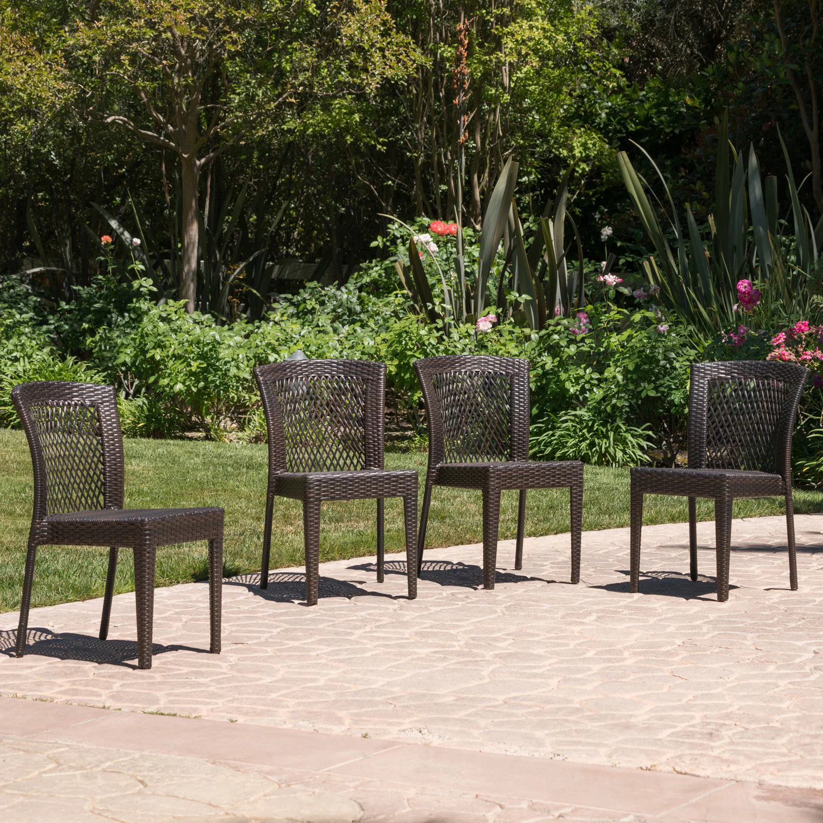 Dusk Outdoor Wicker Stacking Dining Chair - Set of 4