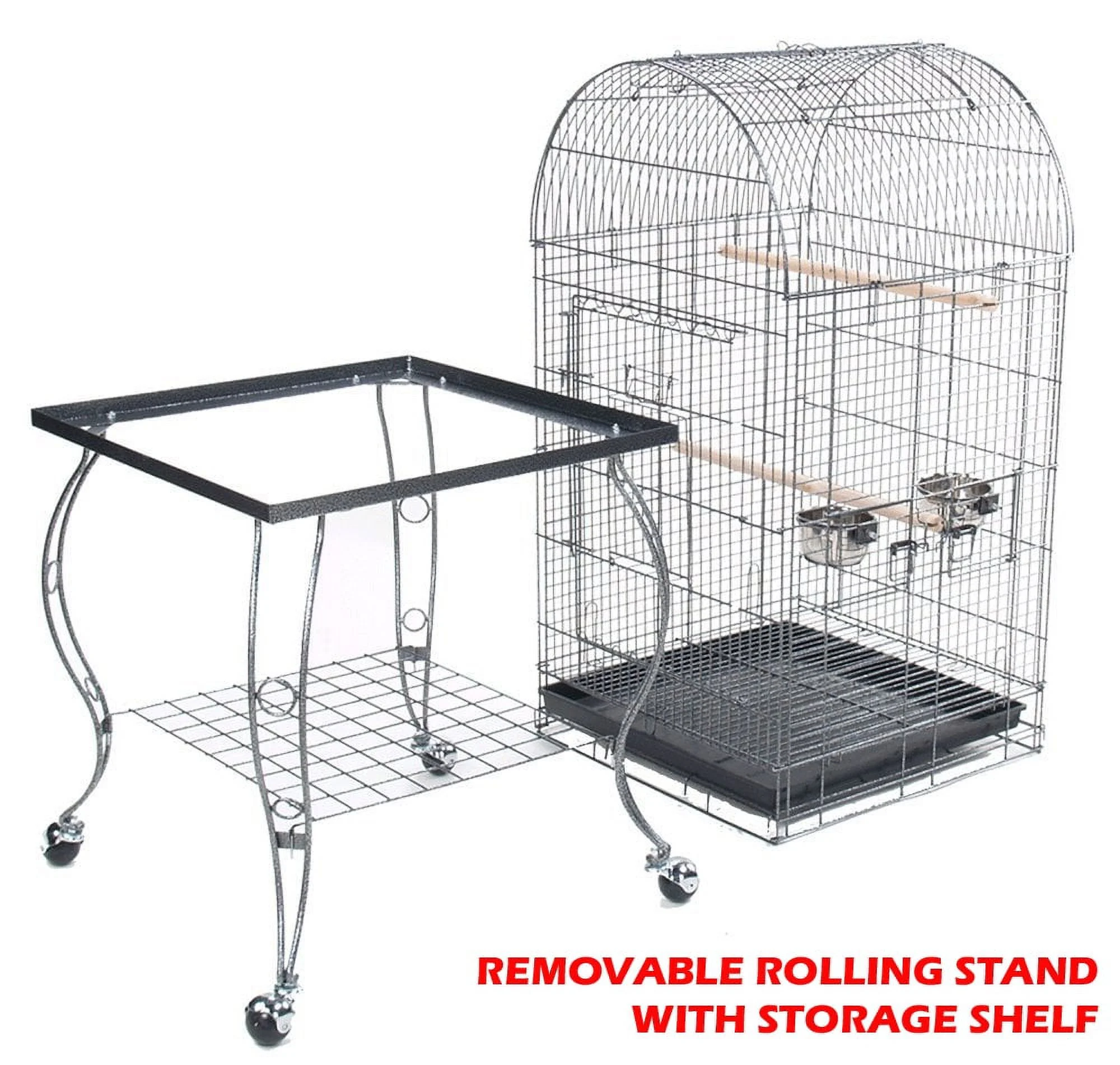 Large 65-Inch Open Dome Play-Top Bird Parrot Cage with Removable Rolling Standing for Cockatiels Sun Conures Parakeets Conures Quaker Green Cheek