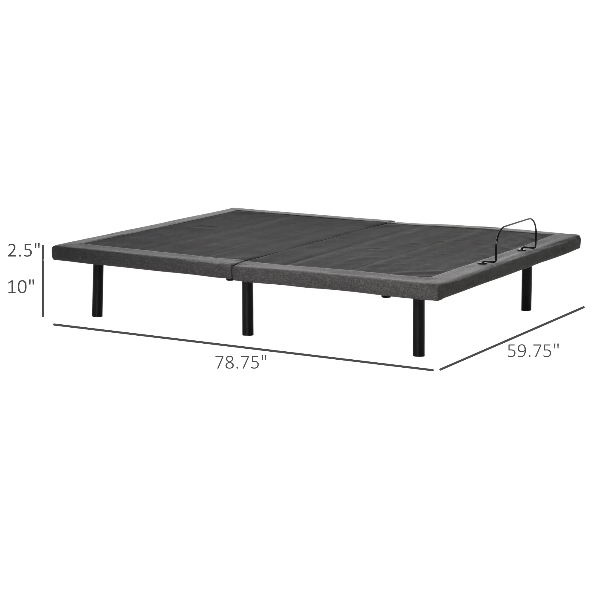 HOMCOM Queen Adjustable Bed Frame, Ergonomic Zero Gravity Power Bed Base with Head and Foot Incline, Memory, and Wireless Remote, Grey