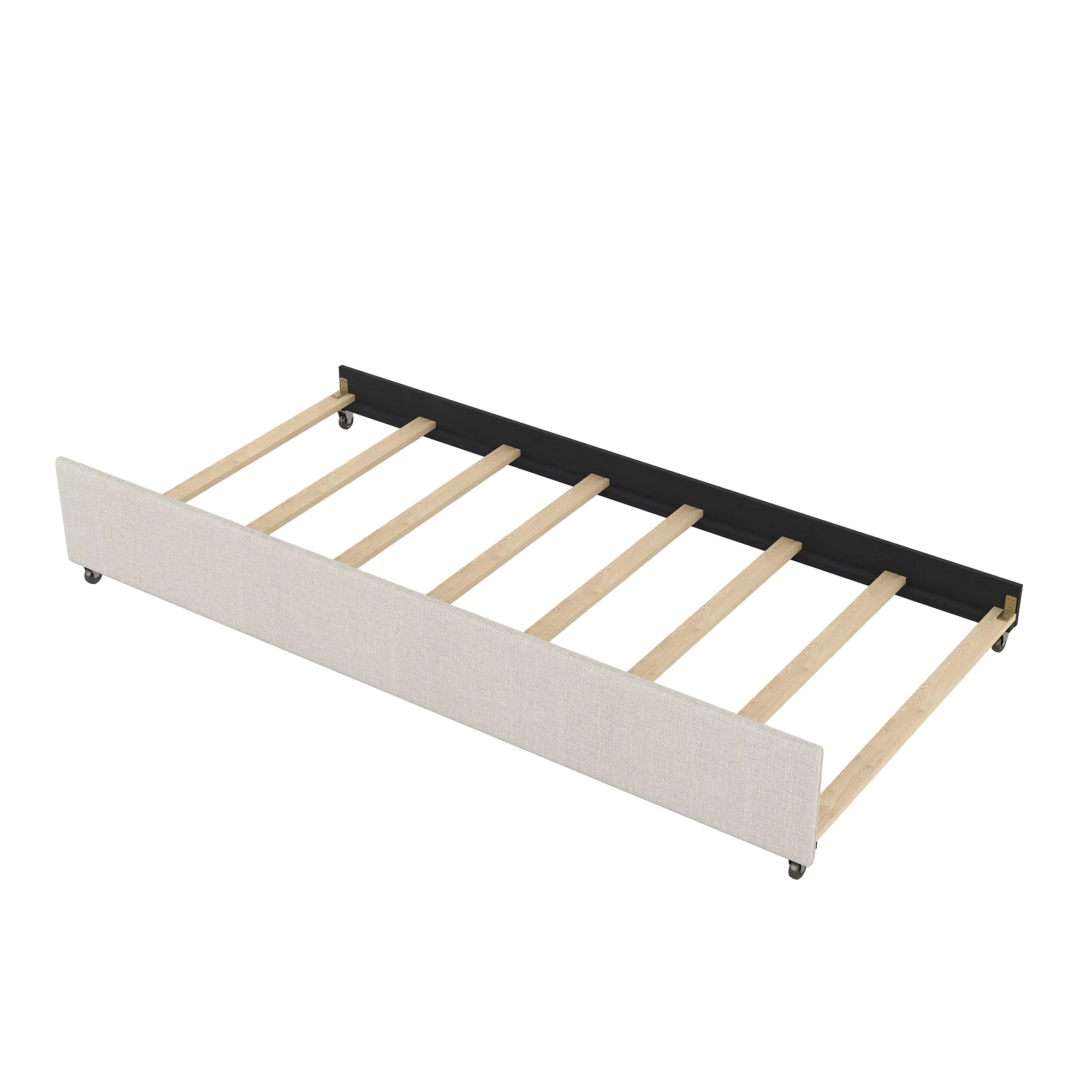 Royard Oaktree Queen Size Storage Bed Platform Bed Upholstered Queen Bed Frame with Headboard,2 Drawers and Trundle,Linen Fabric,No Box Spring Needed,Beige