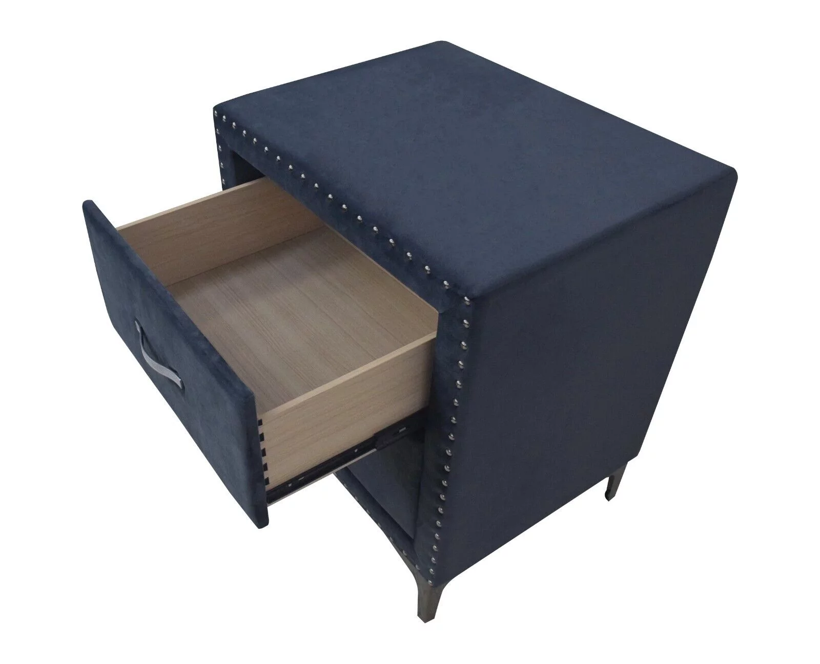 Modern Glamourous 6pc Queen Size Bed Dresser Mirror Nightstands Chest Bedroom Set Dark Gray Velvet Upholstery Furniture