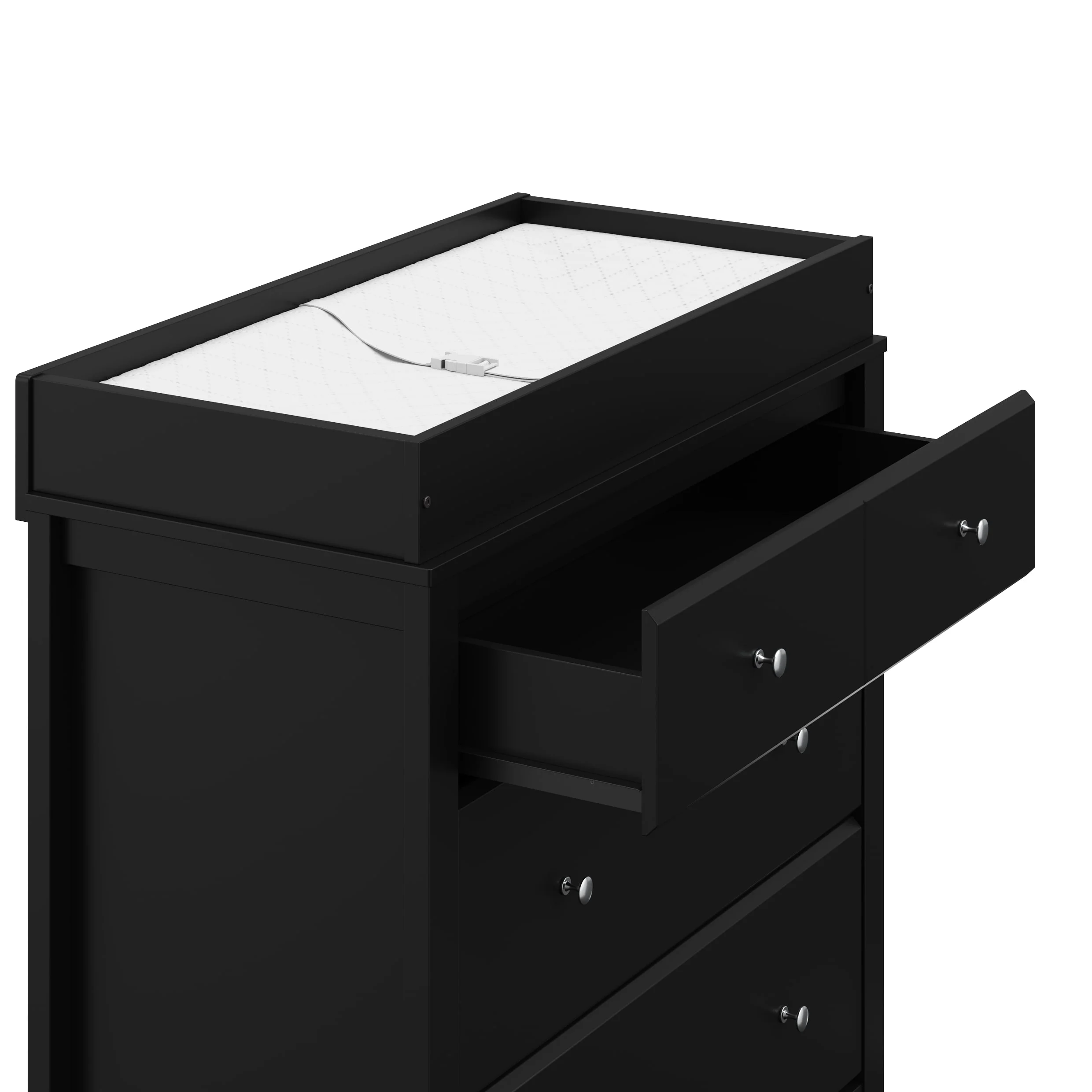 Storkcraft Horizon 3 Drawer Baby Changing Table Dresser, Black