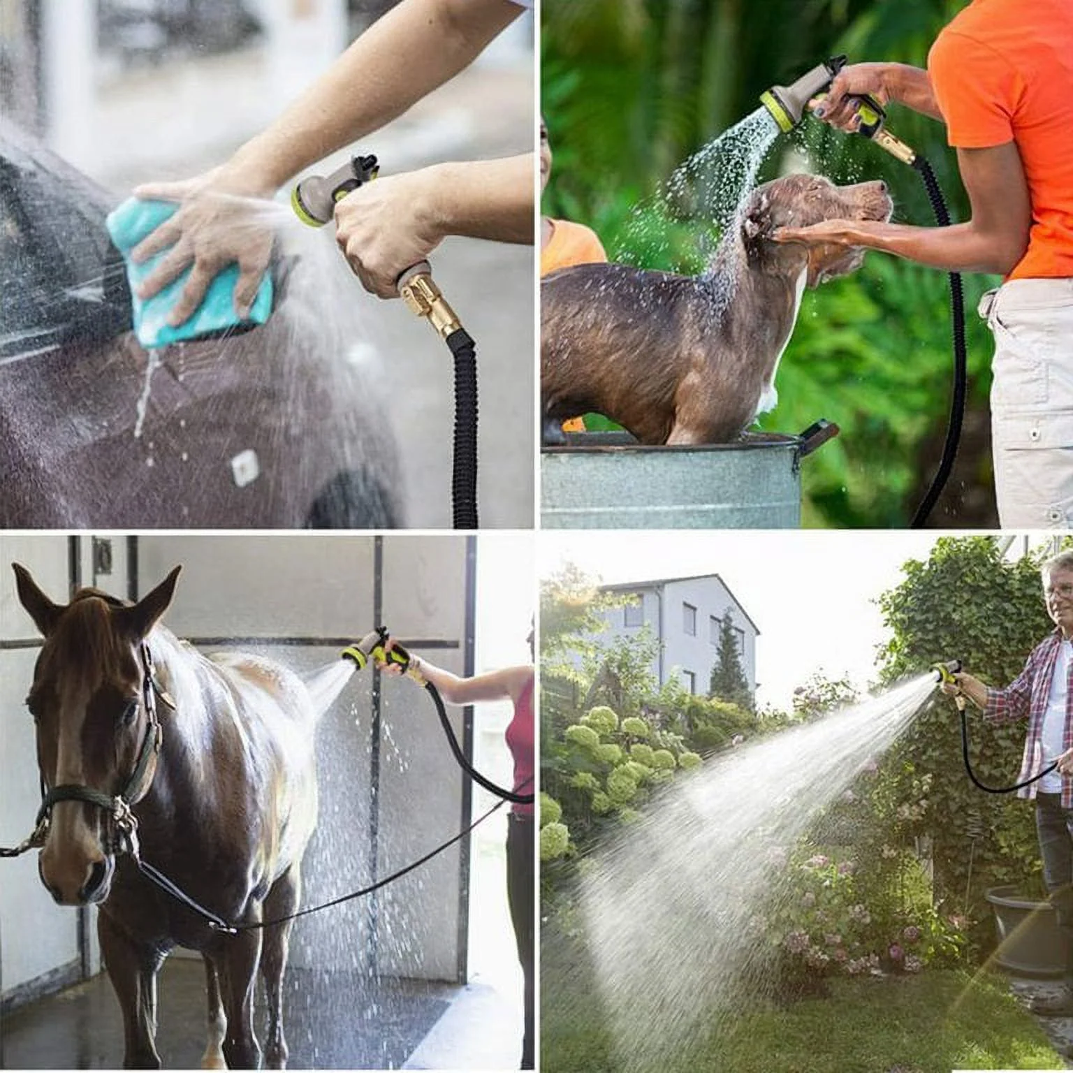 100FT Garden Hose Heavy Duty Water Hose-Black