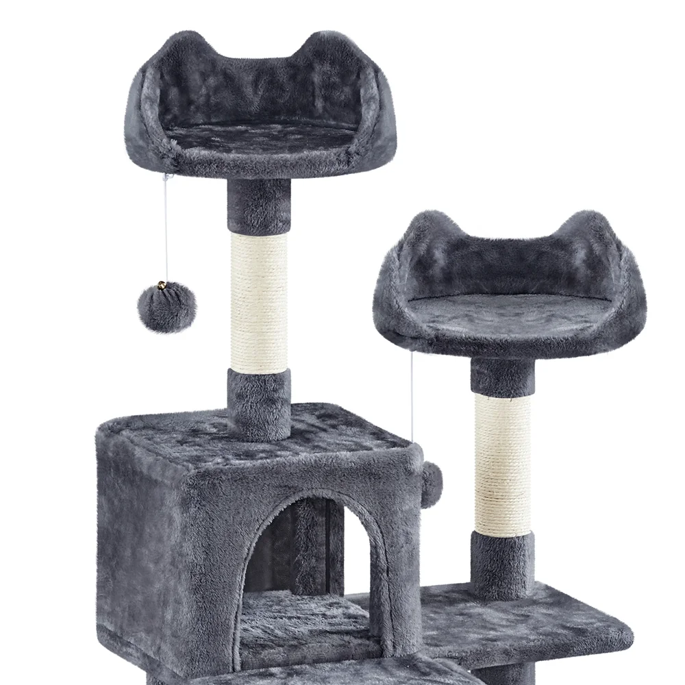 Easyfashion 82.5inch Multi Level Cat Tree, Dark Gray