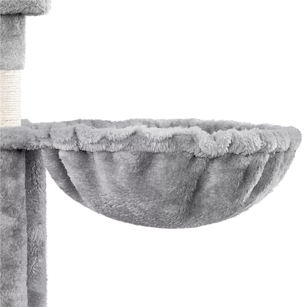 Yaheetech 67'' H Multi-Level Cat Tree Cat Tower with Condos, Light Gray