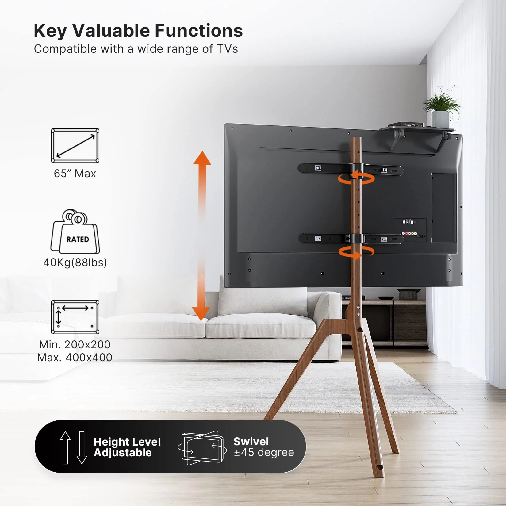 PUTORSEN Premium Wood Easel TV Stand
