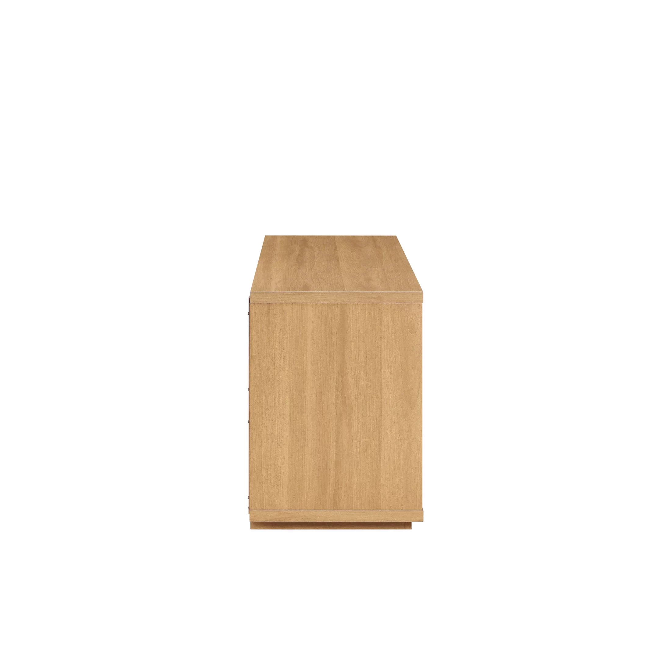 Beautiful Fluted TV Stand for TV’s up to 70” by Drew Barrymore, Warm Honey Finish