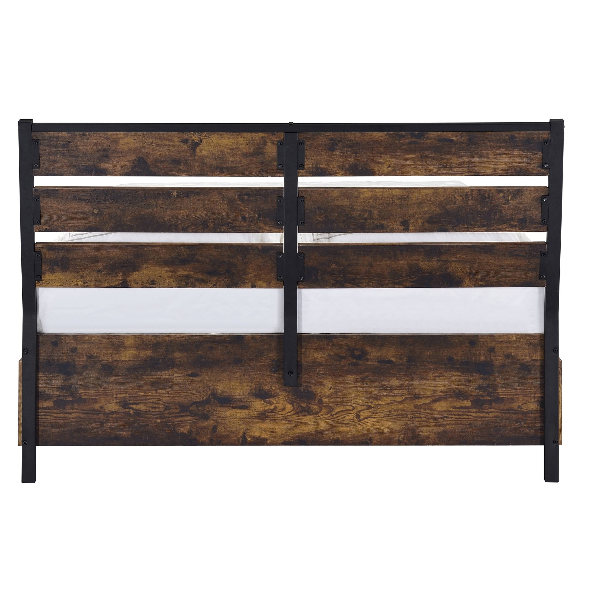 Garrett Rustic Oak and Black Storage Bed with 6 Drawers King