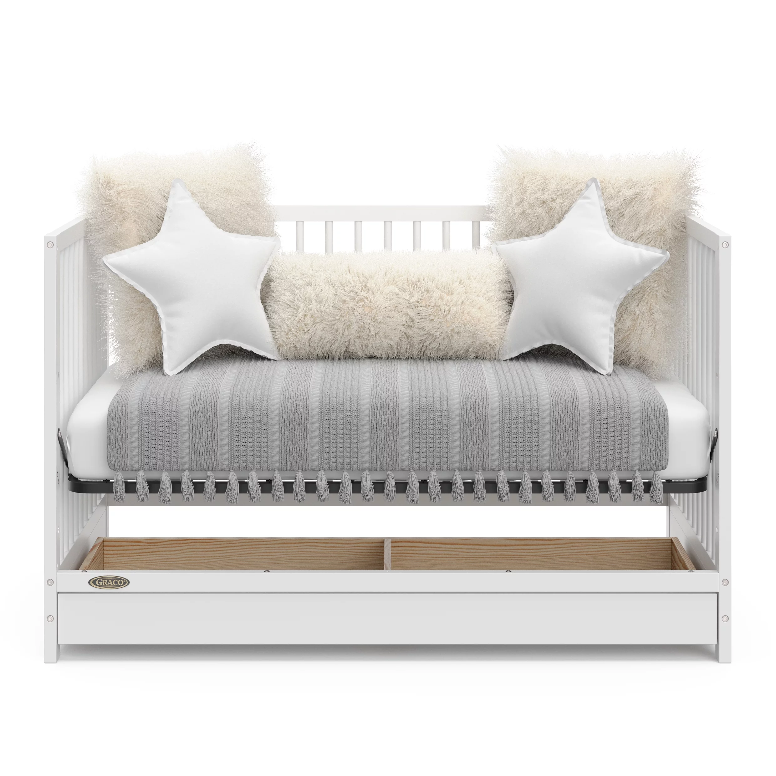 Graco Teddi 5-in-1 Convertible Baby Crib with Drawer, White