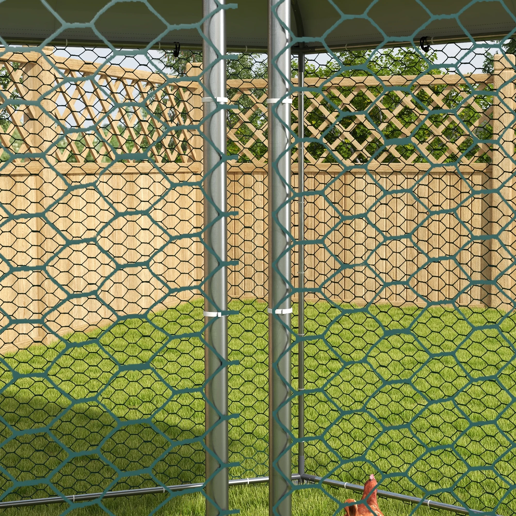 PawHut 13.1 ft x 11.4 ft Chicken Coop for 10-15 Chickens, Ducks, Rabbits