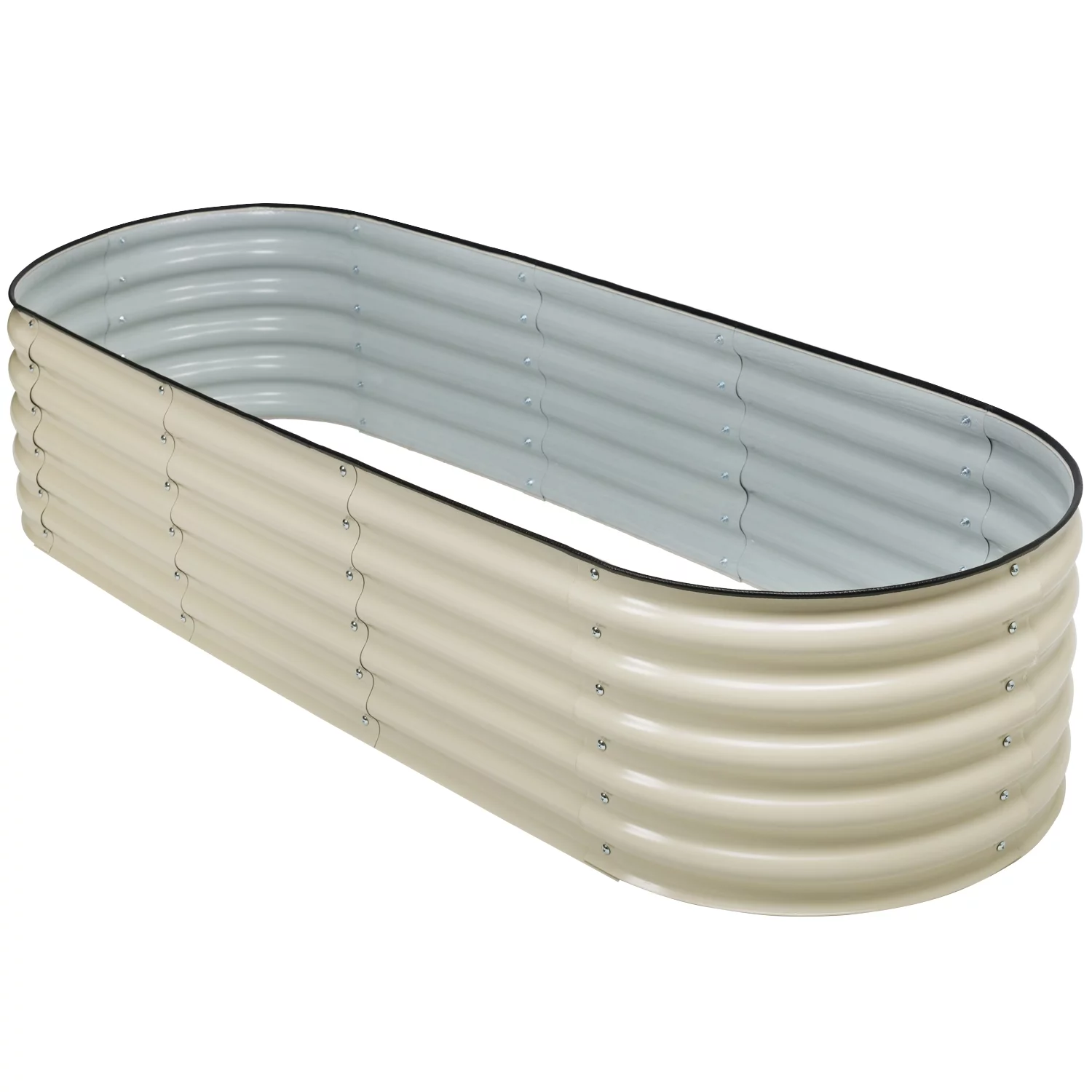 Aoodor 6-in-1 Modular Aluzinc Metal Raised Garden Bed - Outdoor Garden Planter Box for Vegetable, Flower, Herb - Beige (67''L x 47''W x 17''H)