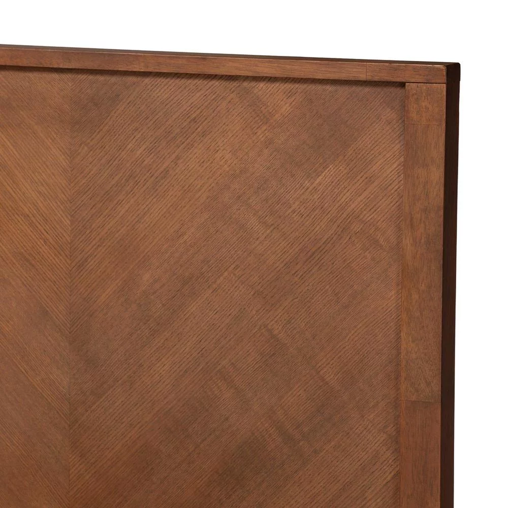 Baxton Studio Carver Ash Walnut Finished Wood Queen Size Platform Bed