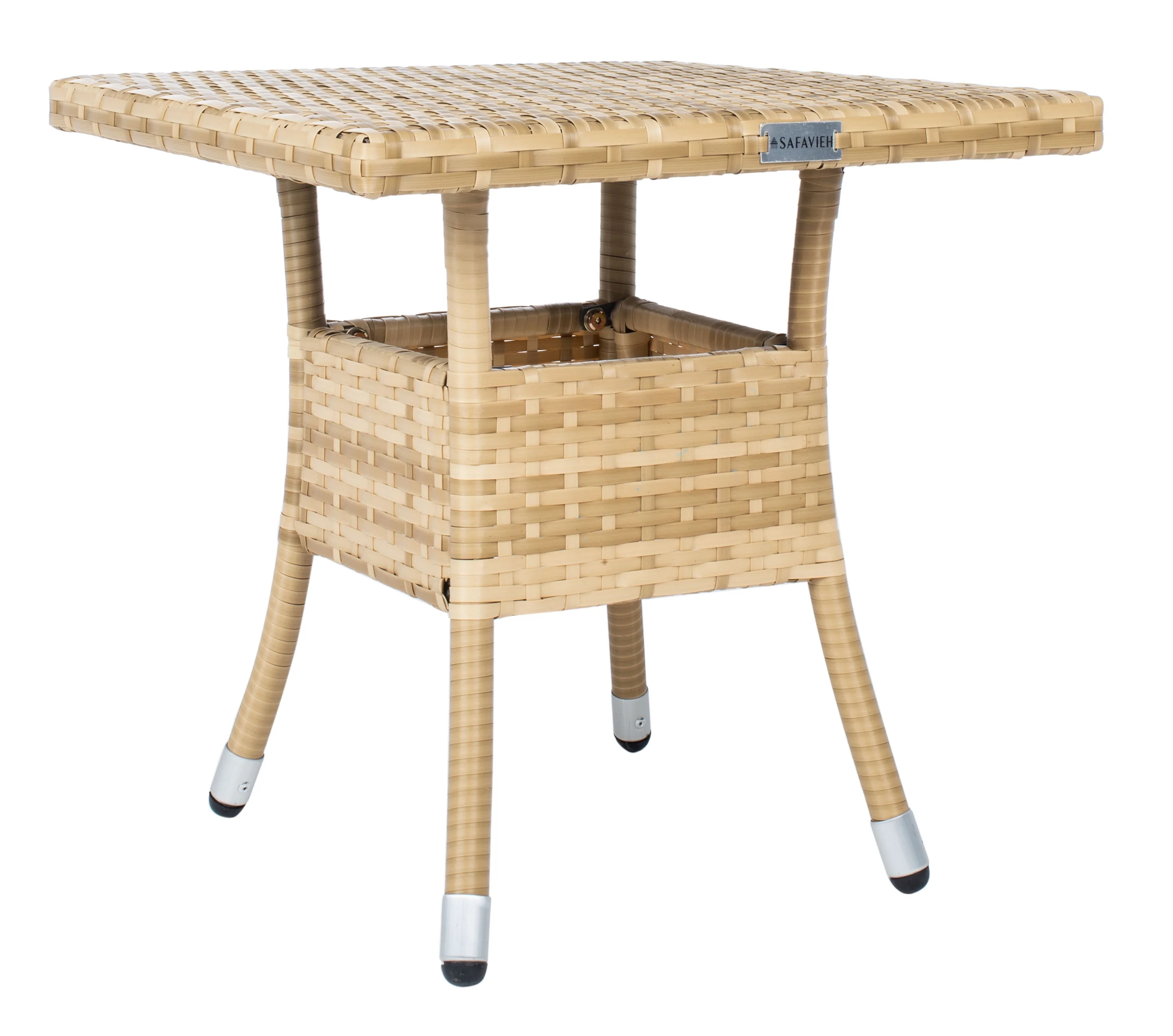 SAFAVIEH Edna Outdoor Patio 3 Piece Lounge Set, Natural/White