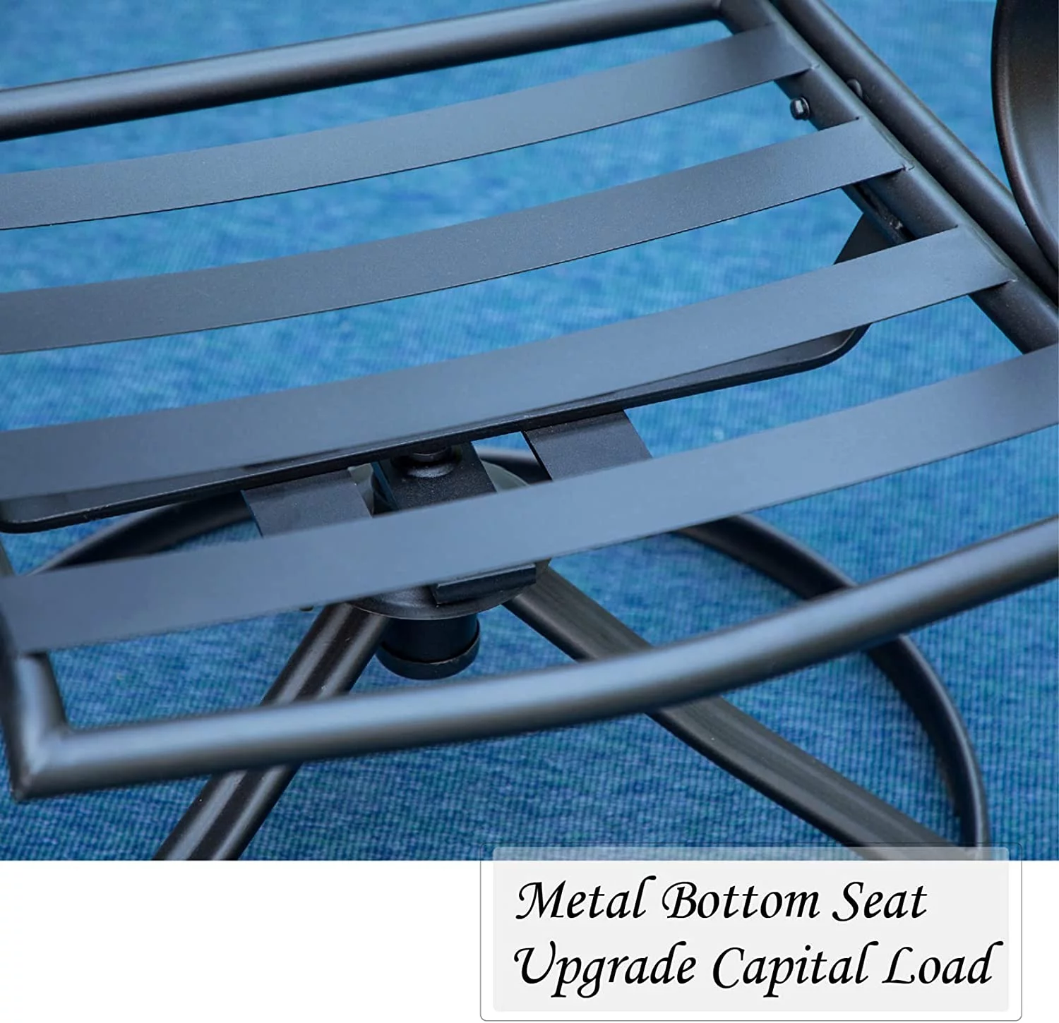 7 Pieces Heavy Duty Metal Patio Dining Sets with 6 Swivel Chairs (Cushion Included) and 1 Rectangular Metal Table with Umbrella Hole  Outdoor Furniture for 6