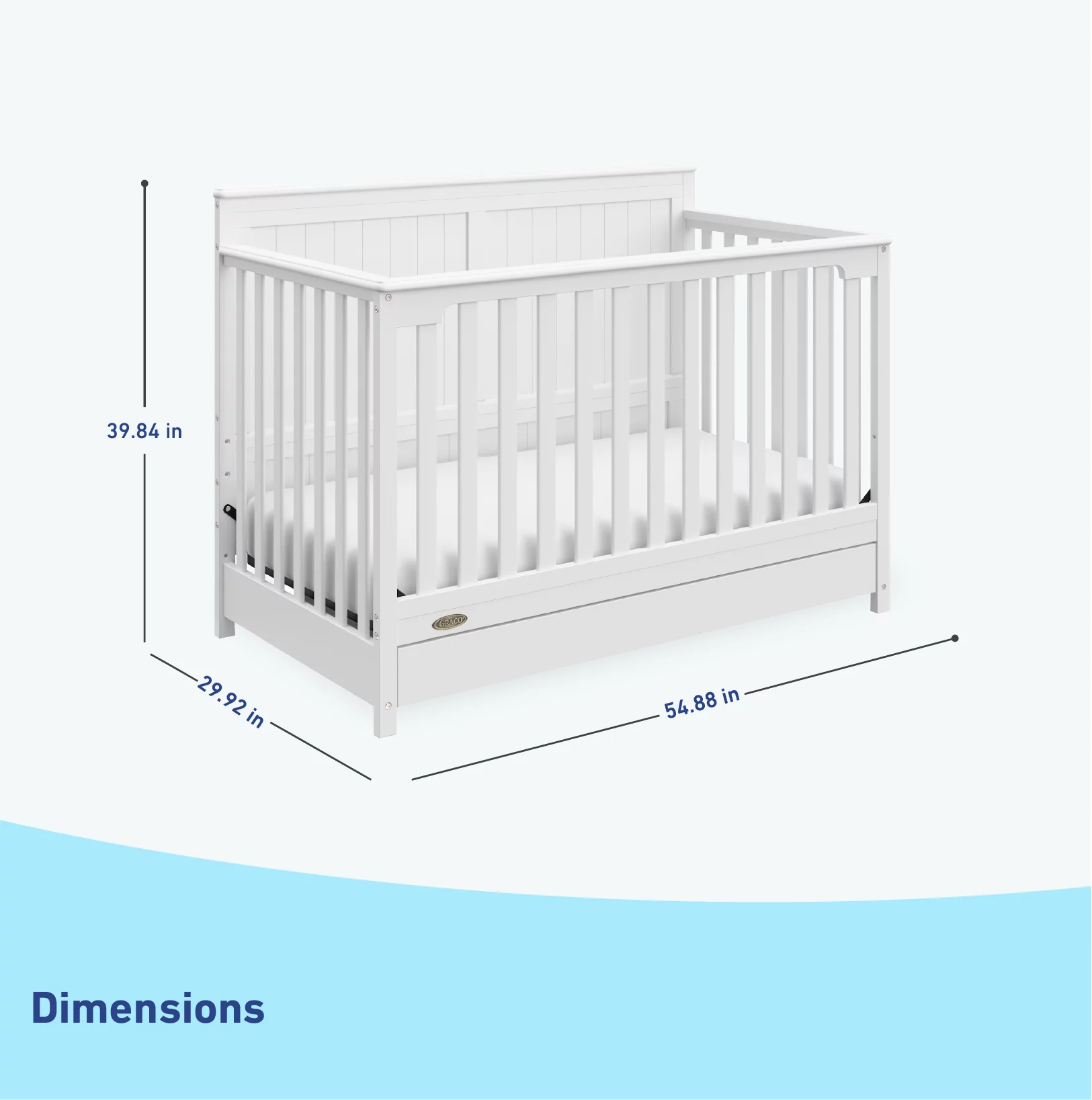 Graco Hadley 5-in-1 Convertible Baby Crib with Drawer, White