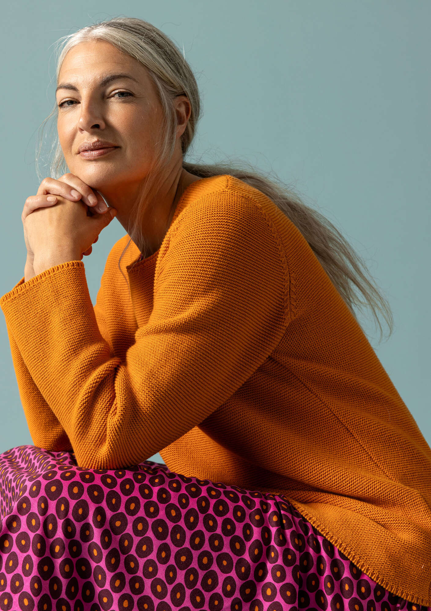 Sweater in recycled cotton