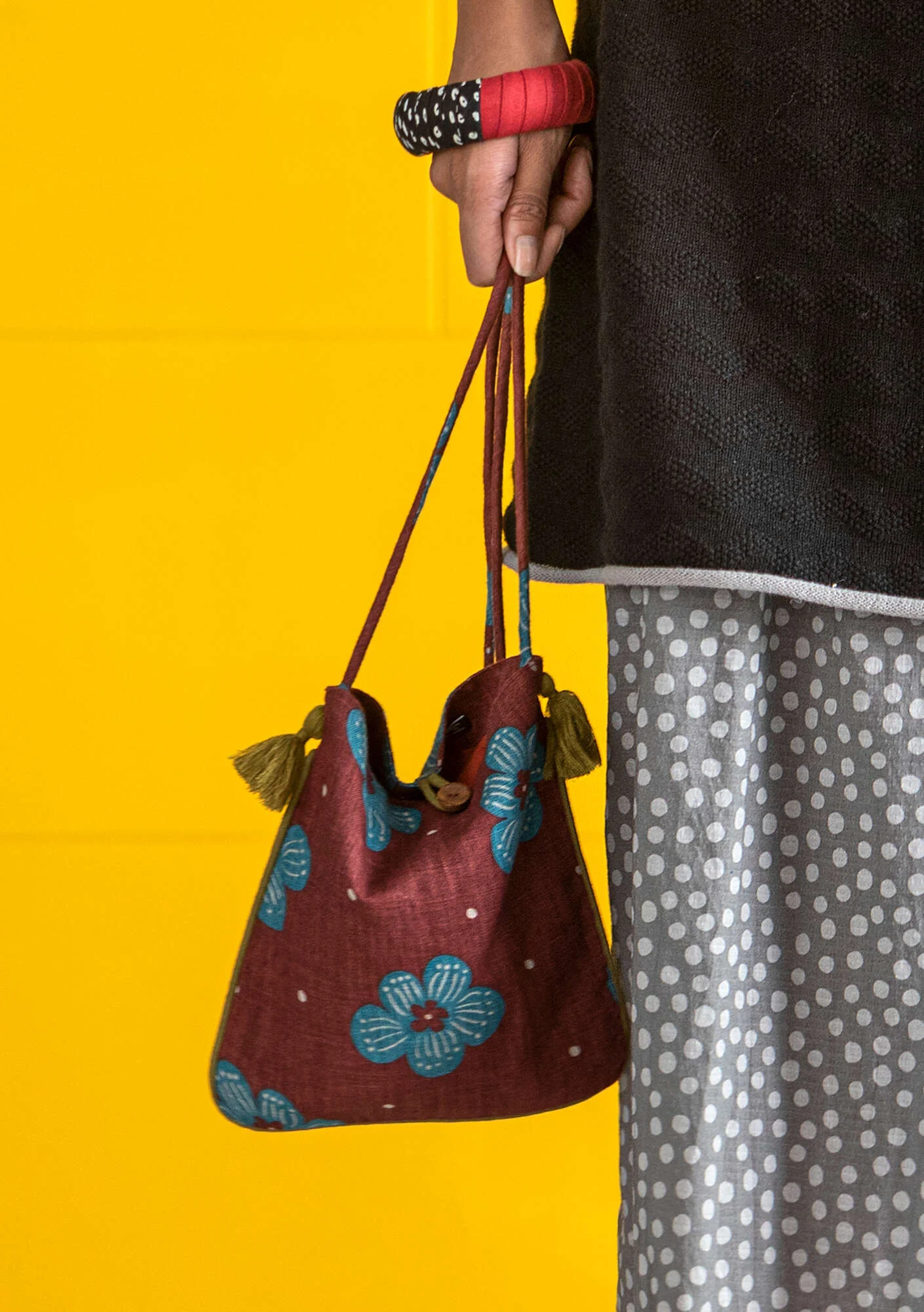 "Web" bag made of cotton/linen