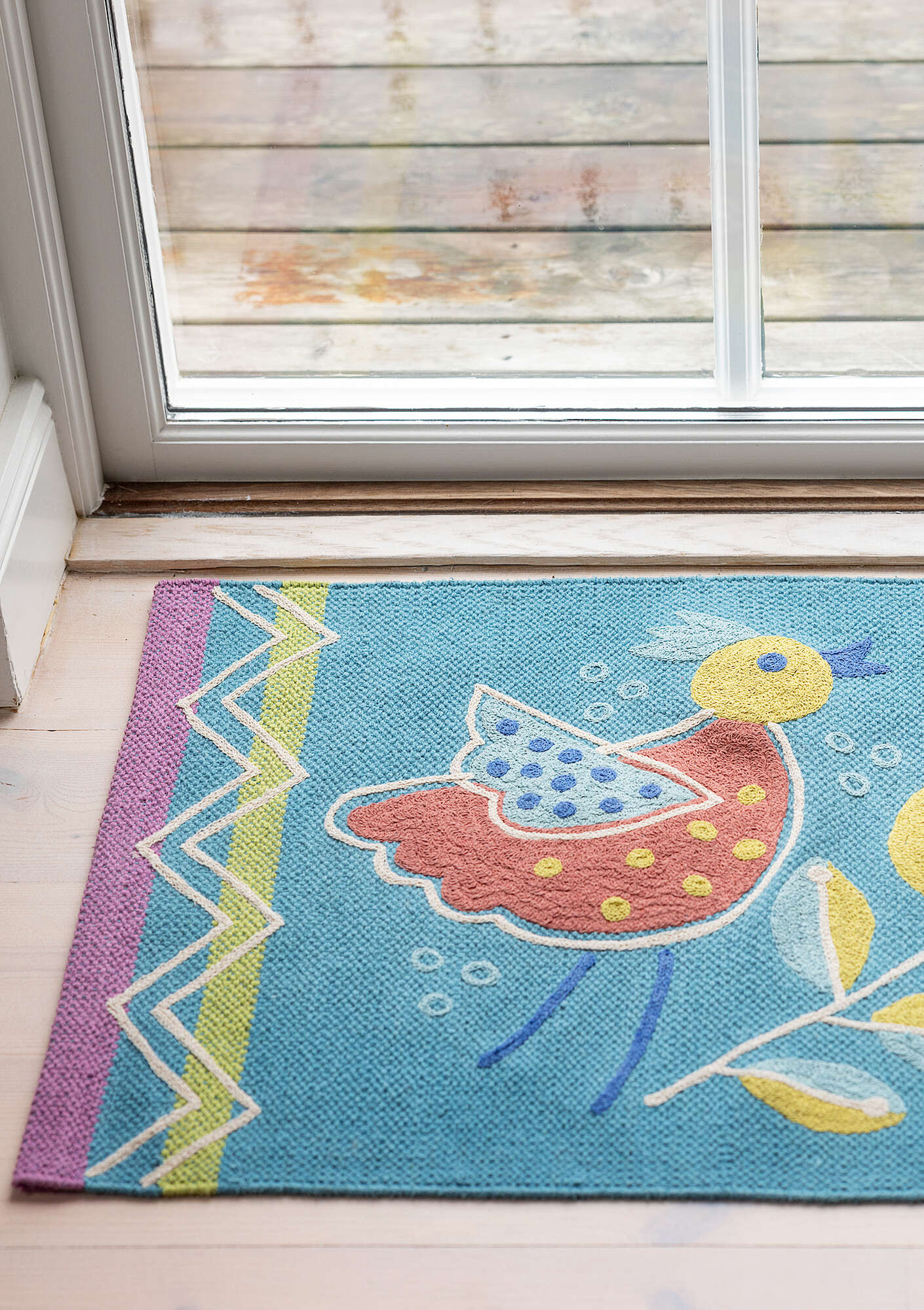 "Happy" organic cotton mini-rug
