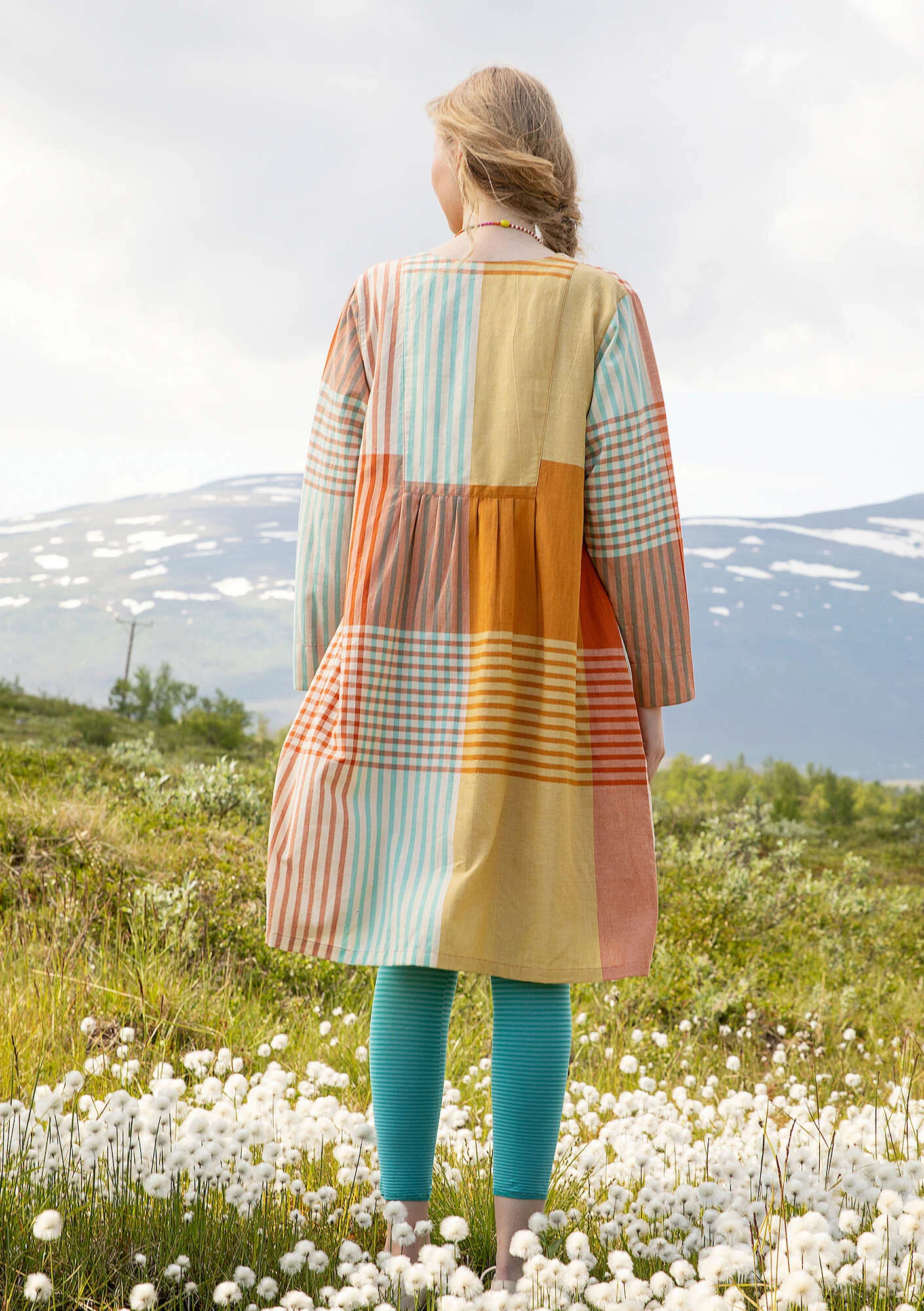 "Madras" woven organic cotton dress
