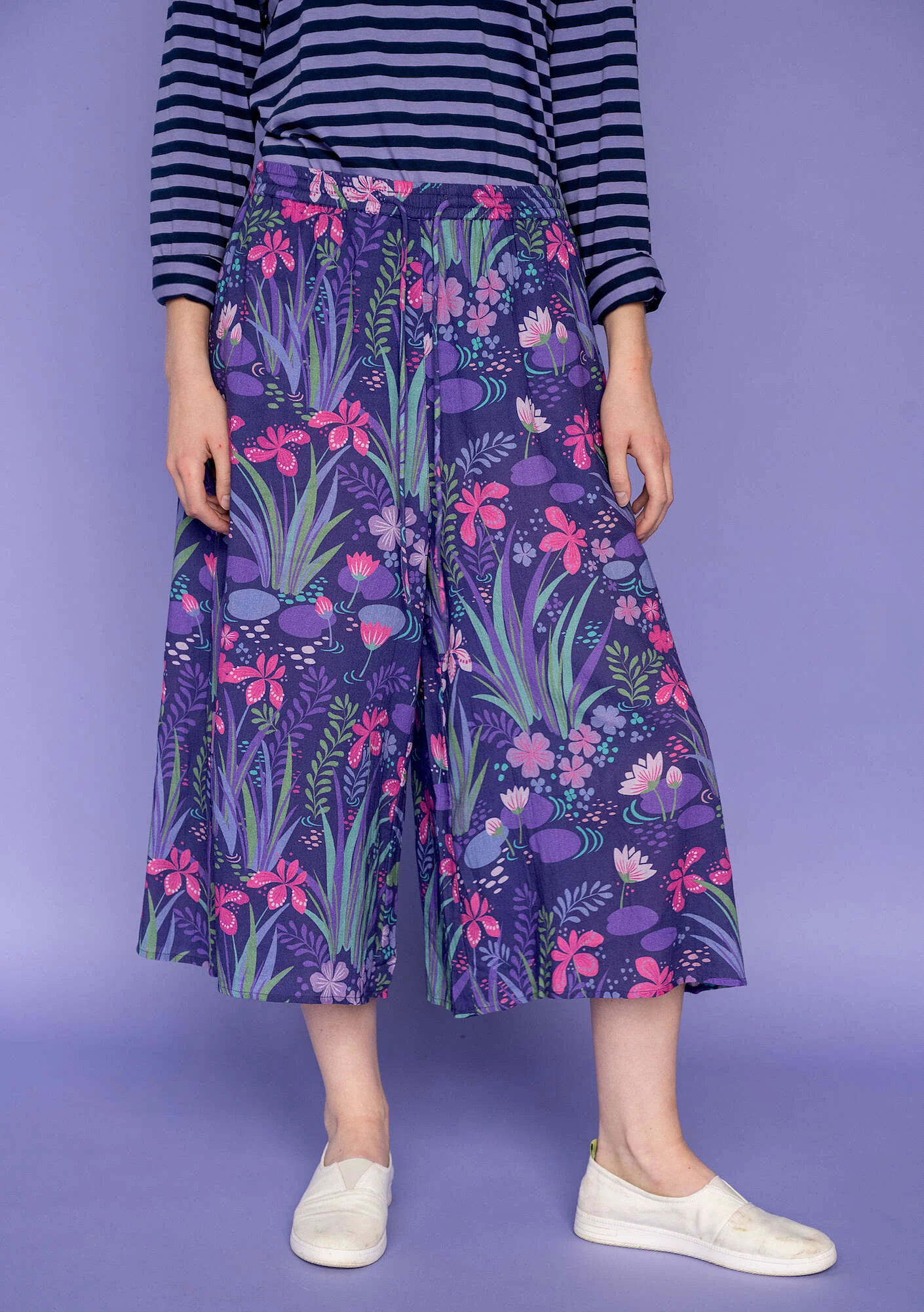 "Iris" woven organic cotton trousers