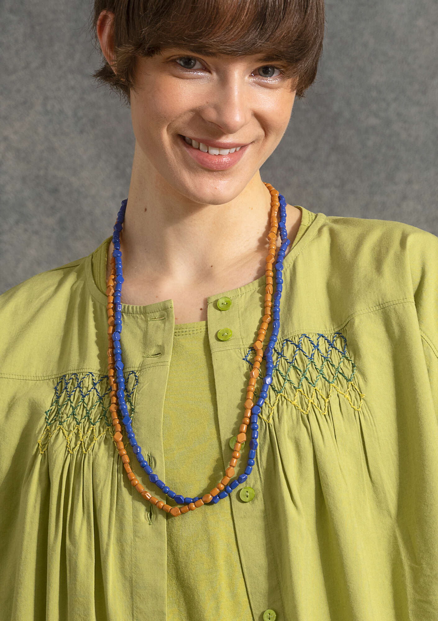 Necklace made of recycled glass