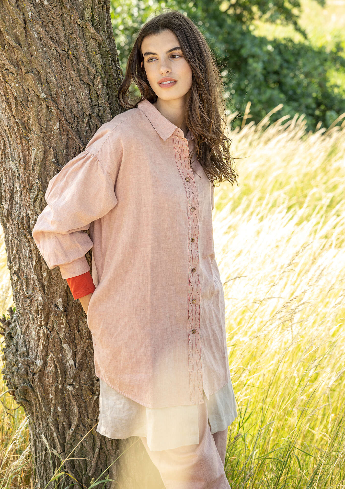 "Dunes" organic cotton/linen shirt