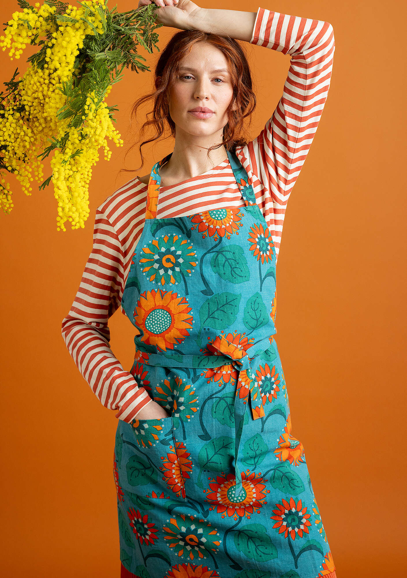 "Sunflower" organic cotton/linen apron