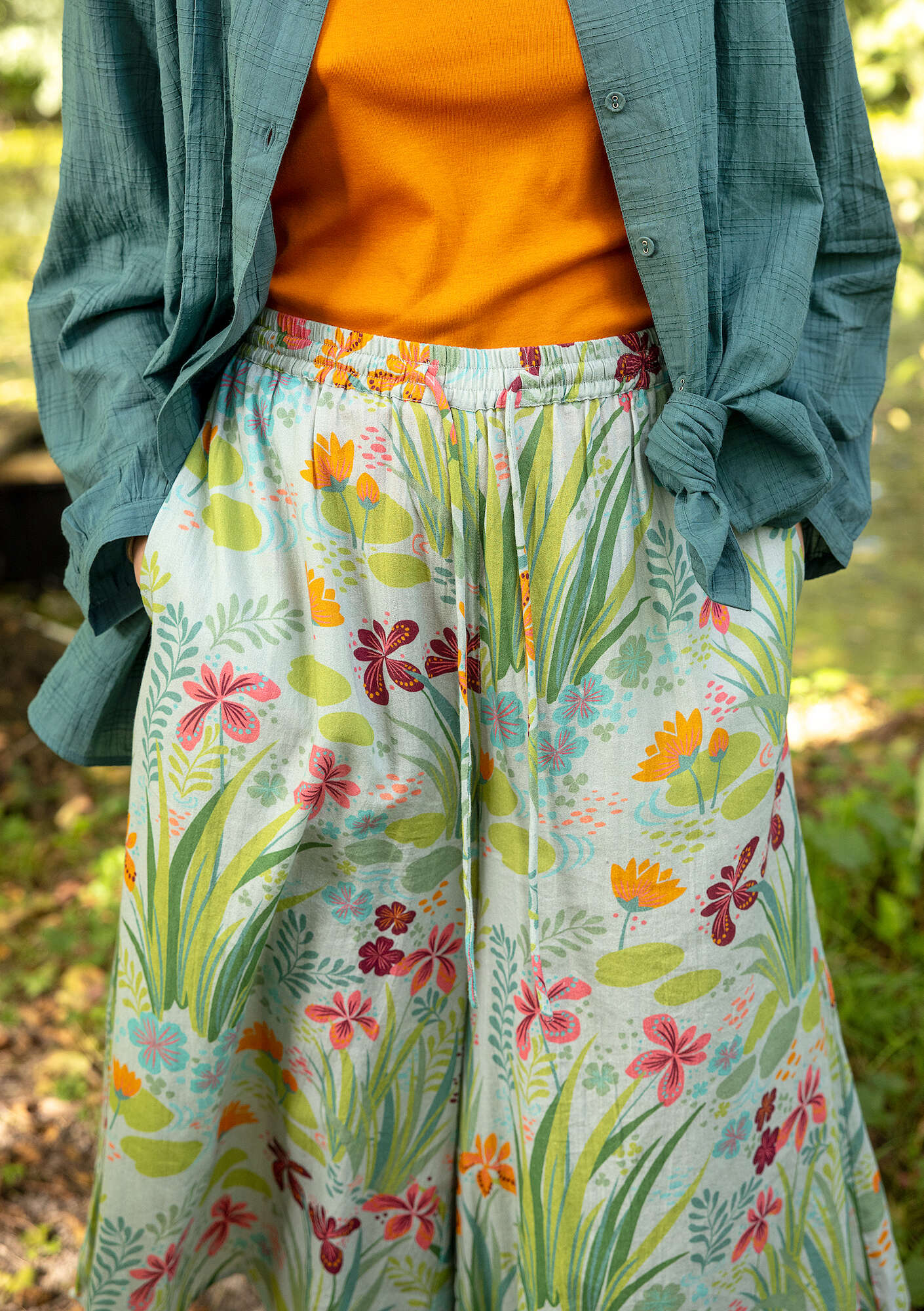 "Iris" woven organic cotton trousers