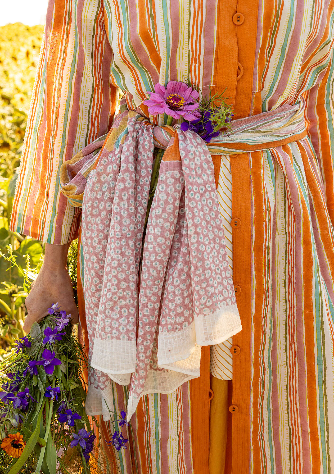 "Cikoria" cotton scarf