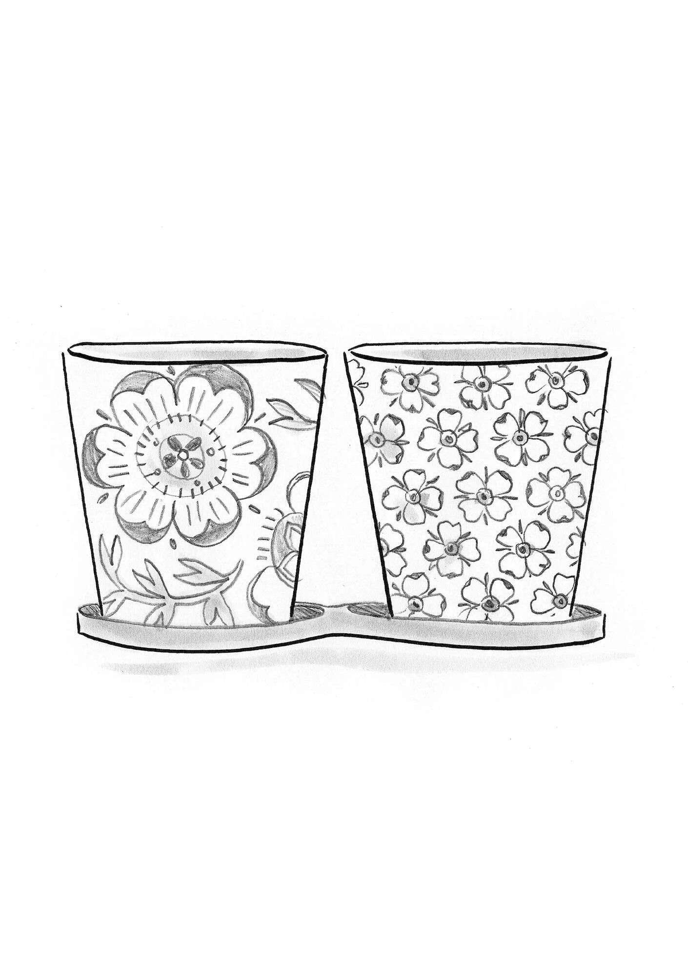 "Desert Bloom" ceramic herb pots