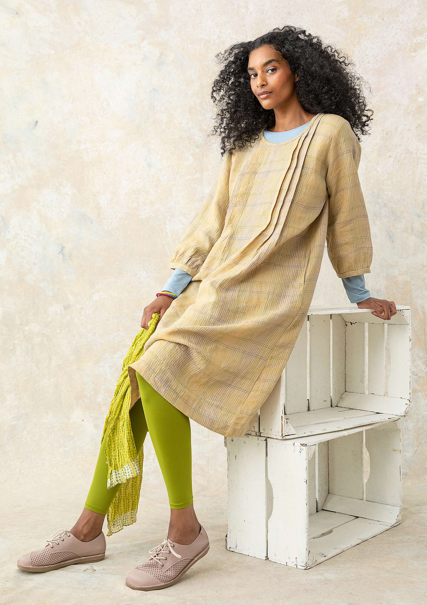"Lillian" woven linen dress