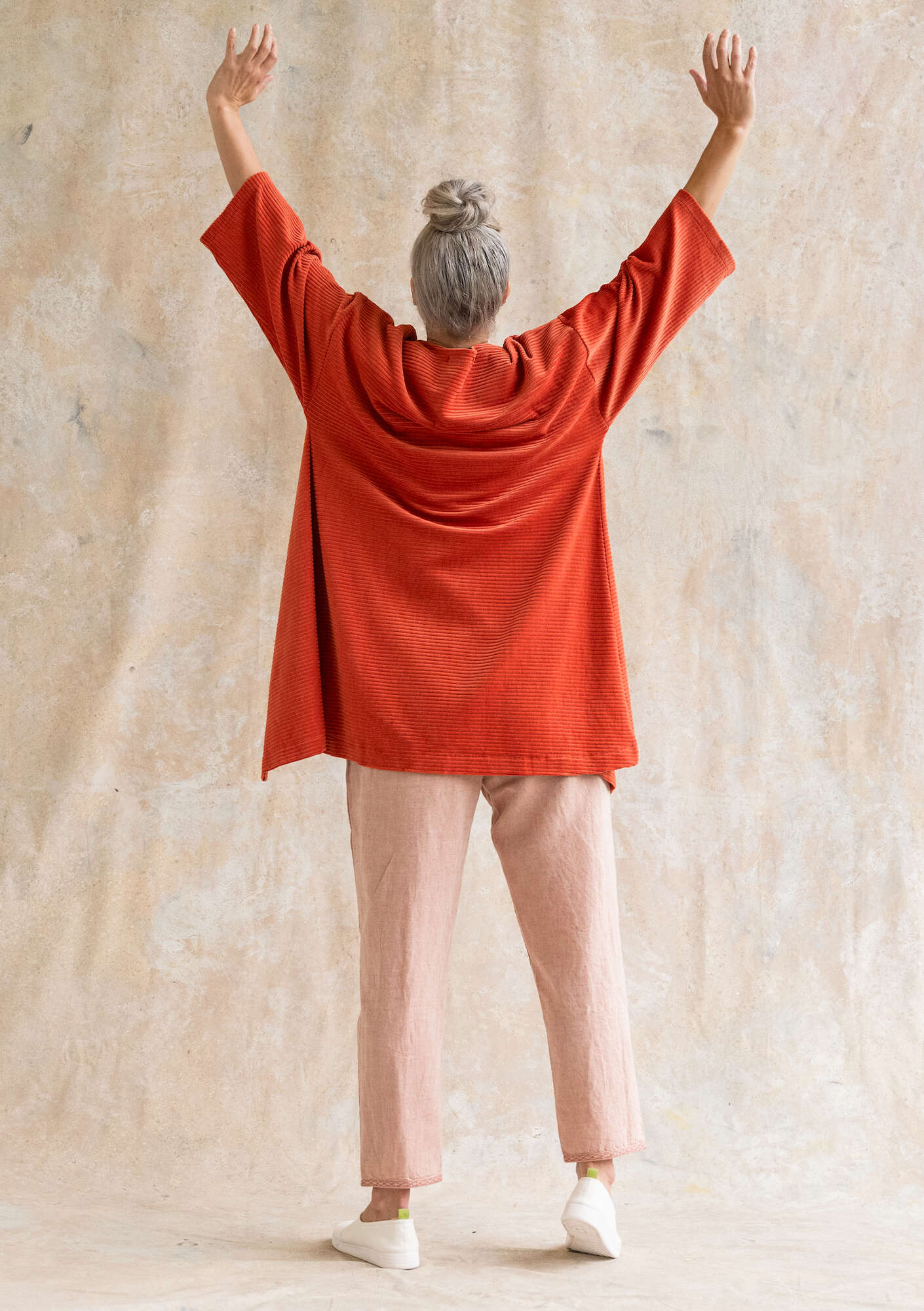 Velour kimono in organic cotton/recycled polyÖster