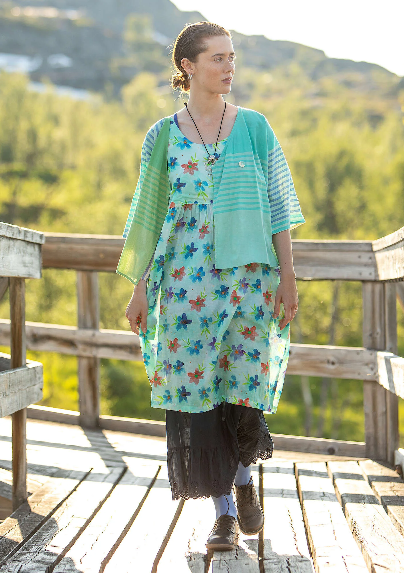 "Brush" woven organic cotton dress