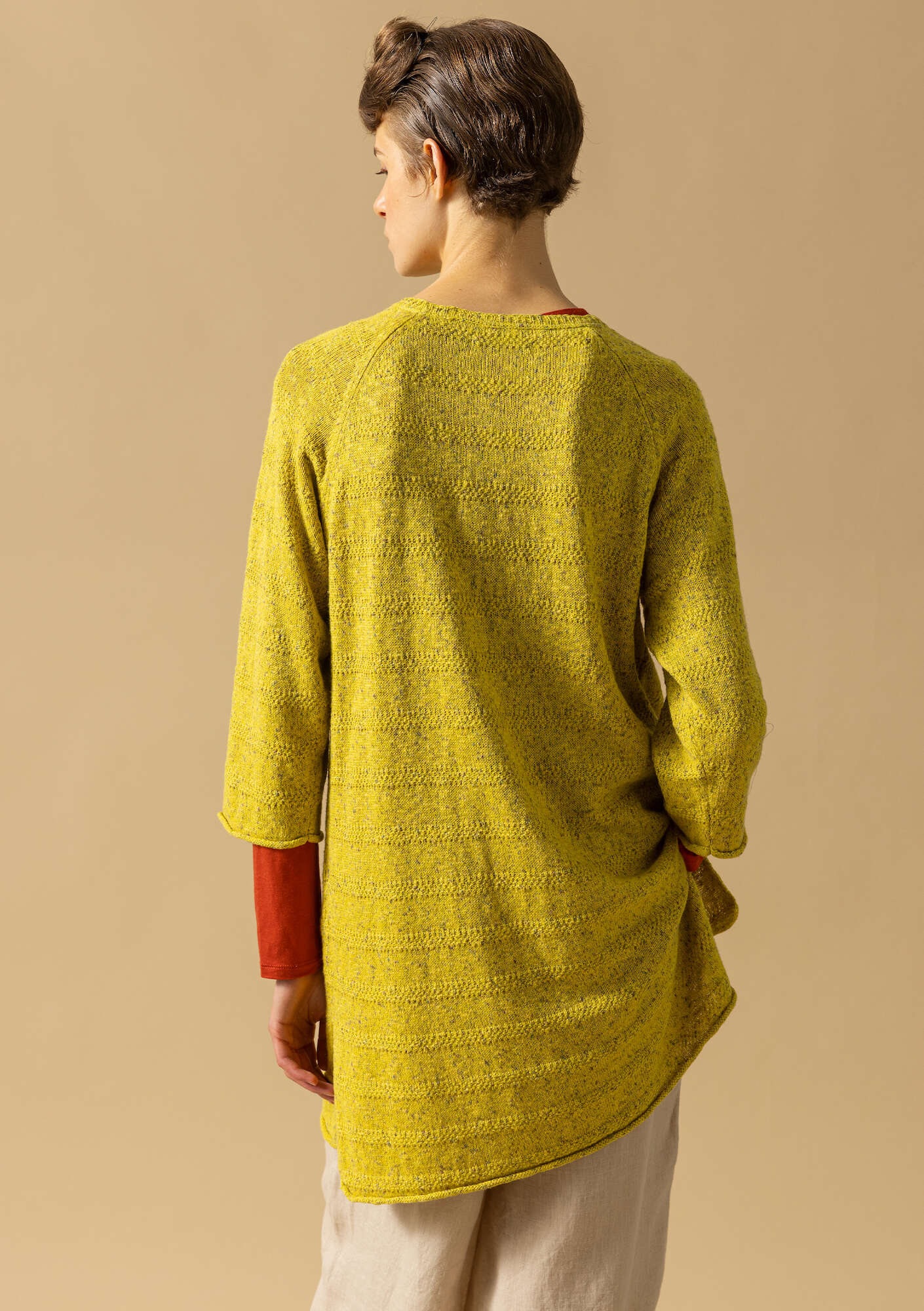Linen/recycled cotton knit sweater