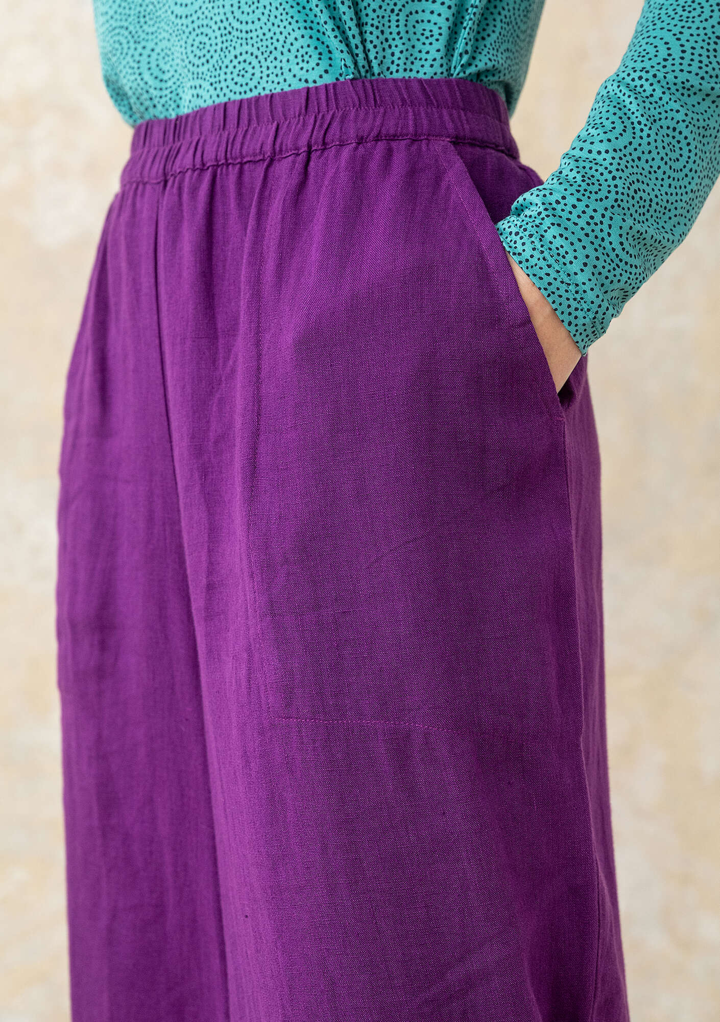 Woven linen trousers