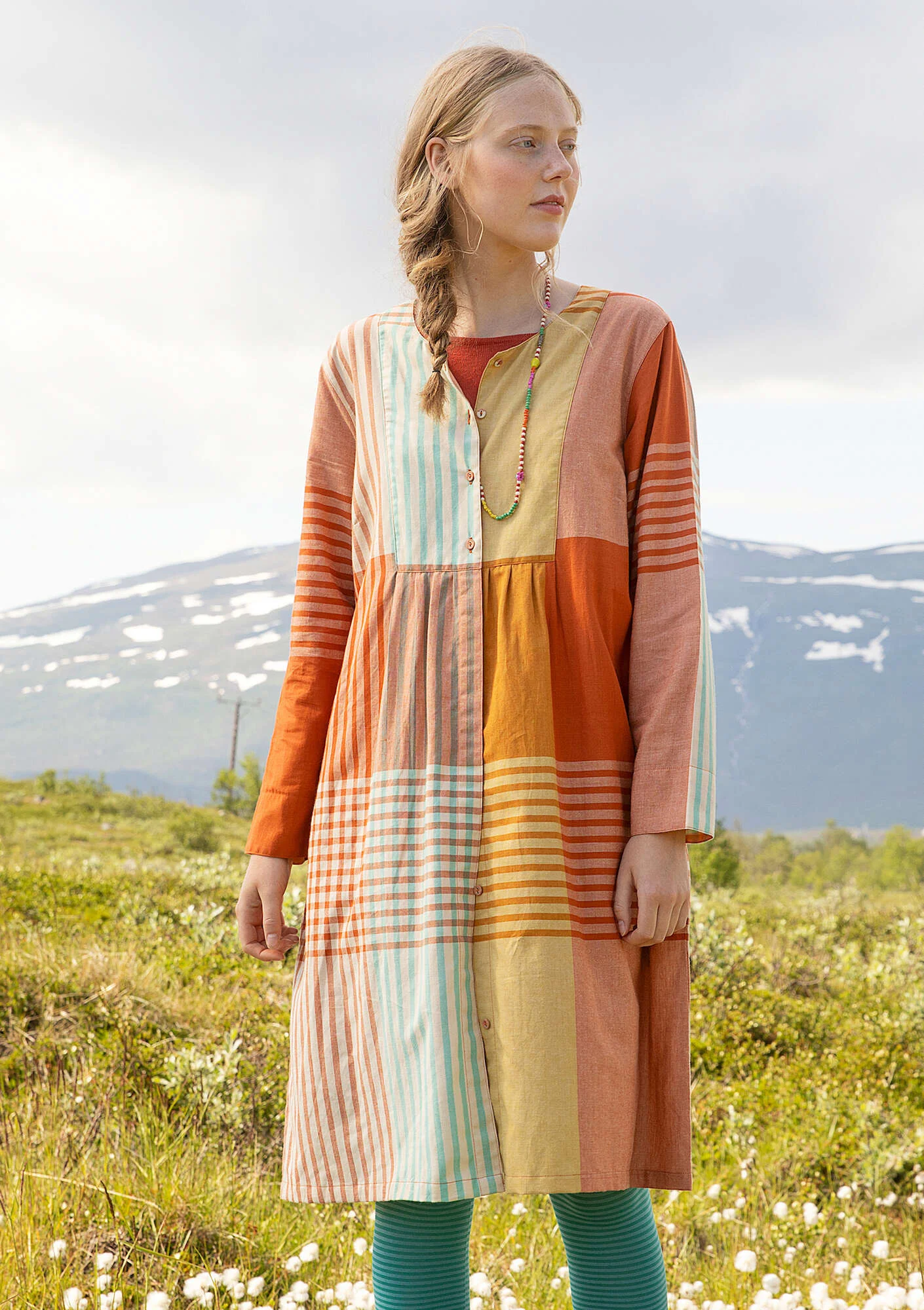 "Madras" woven organic cotton dress