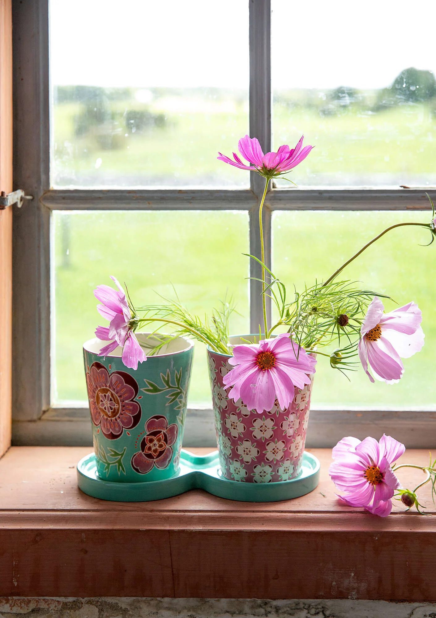 "Desert Bloom" ceramic herb pots