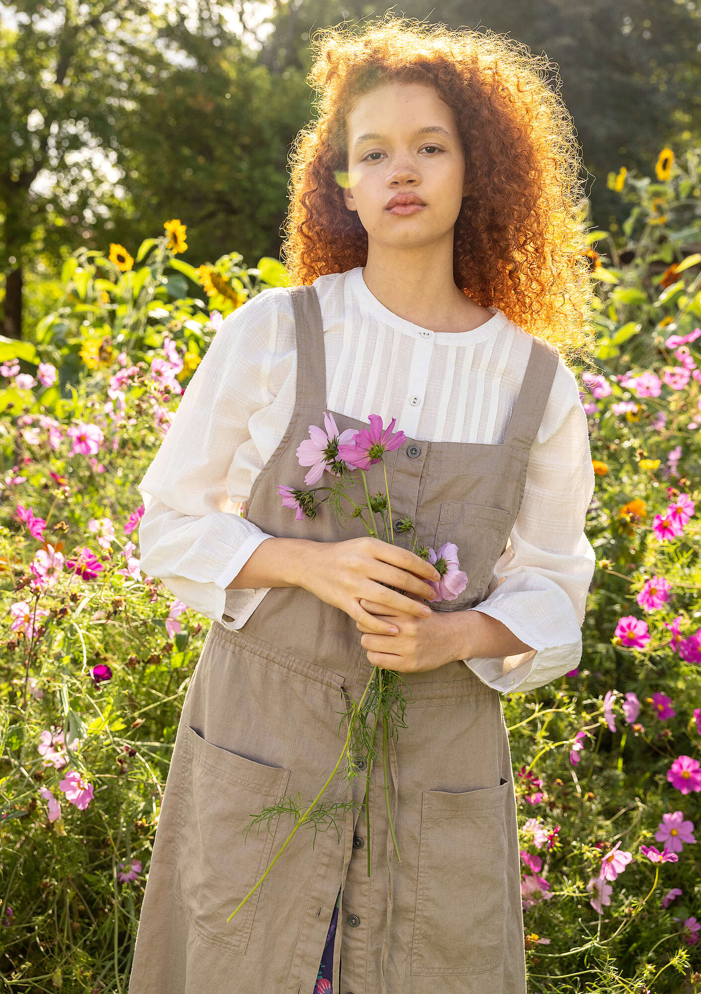 "Garden" woven organic cotton/linen dress