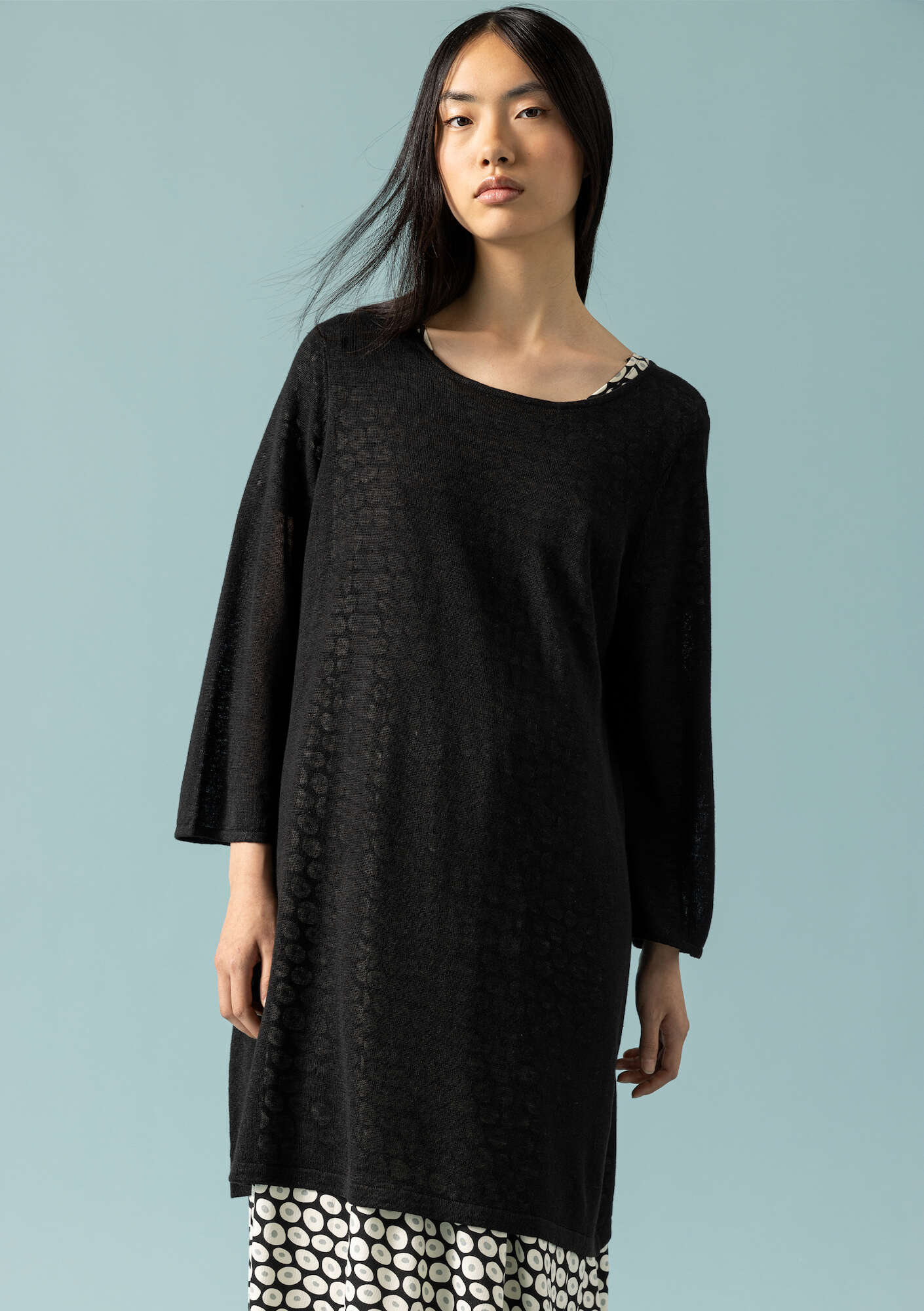 Tunic in a linen/recycled linen knit fabric