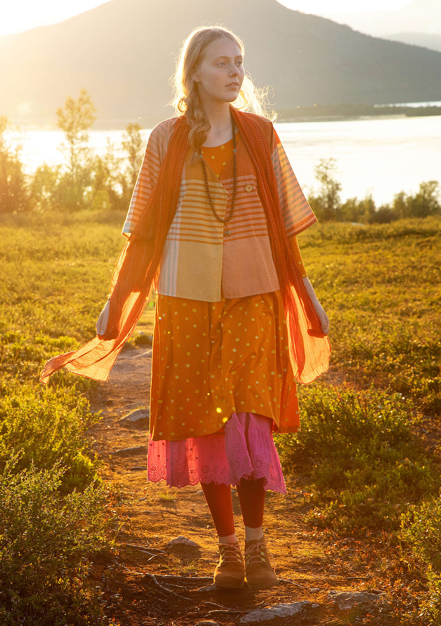 "Madras" woven organic cotton blouse