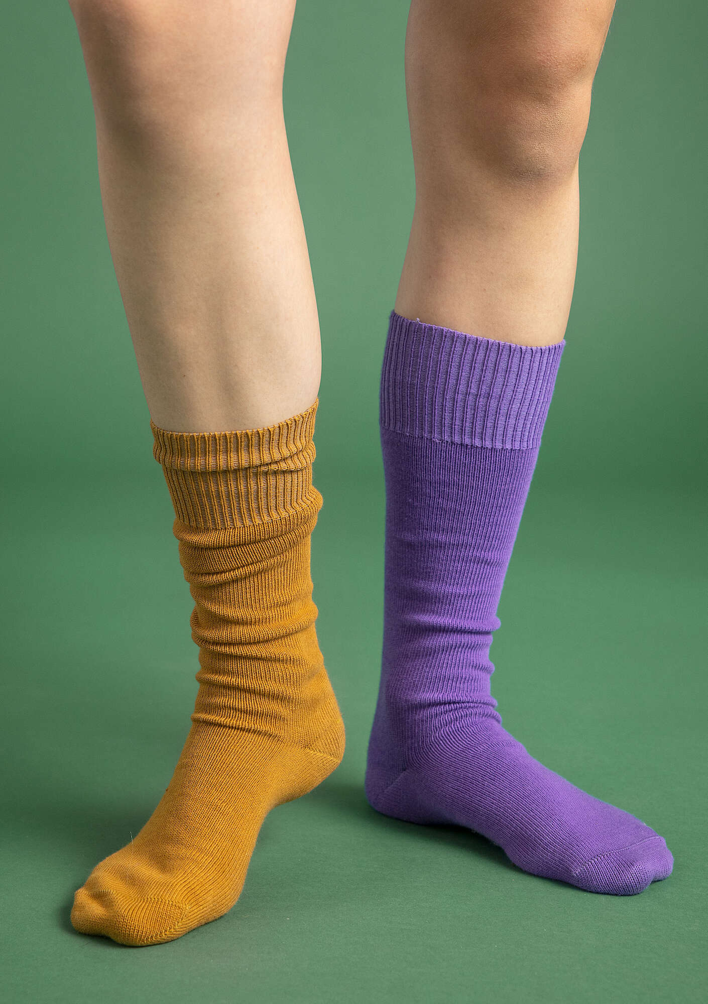 Solid-colour organic cotton knee-highs