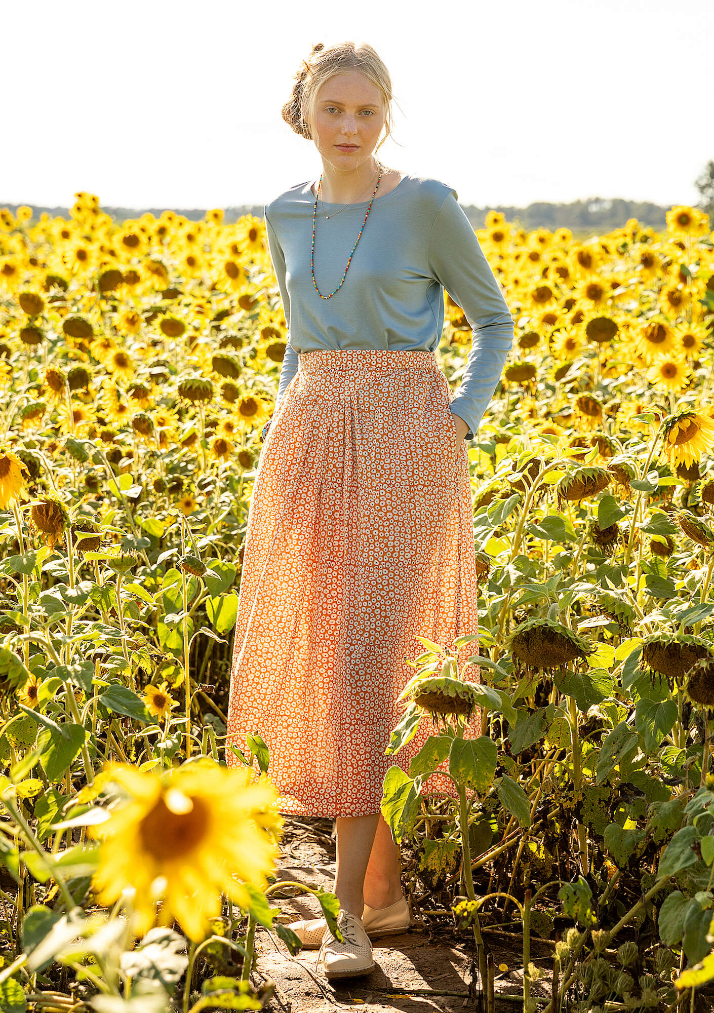 "Alv" woven organic cotton skirt