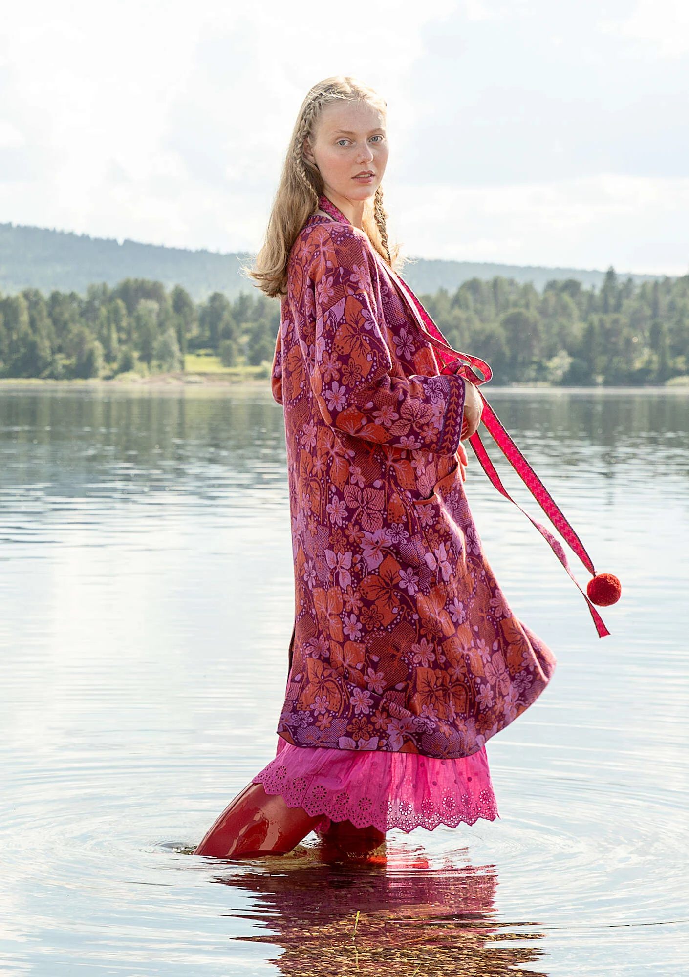 "Ottilia" coat in a wool and organic/recycled cotton blend
