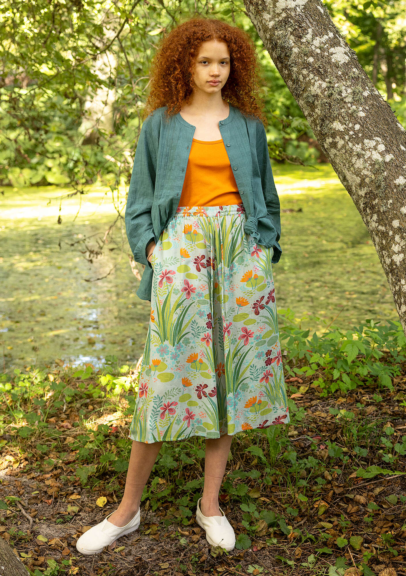 "Iris" woven organic cotton trousers